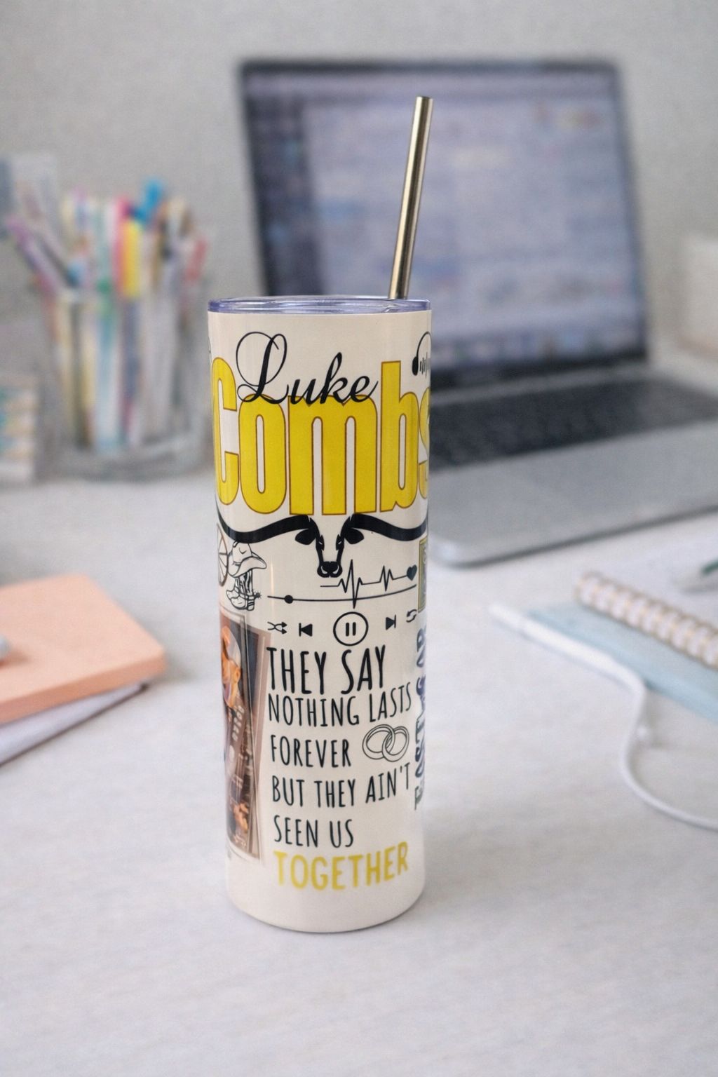 20oz Sublimation Tumbler with Luke Combs Wrap