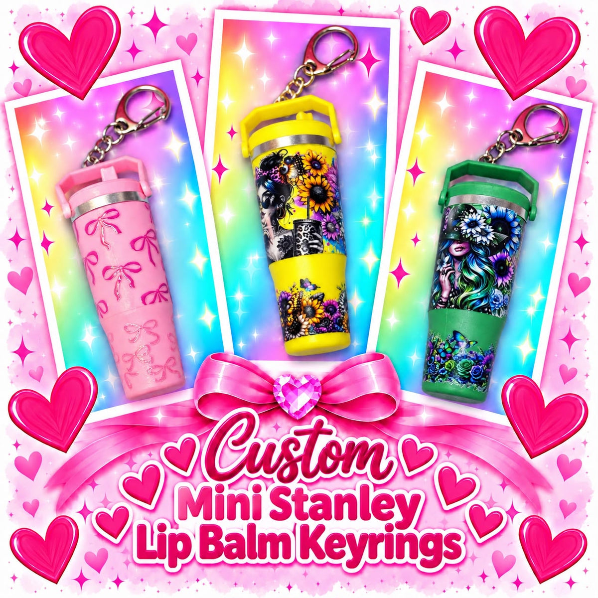 Custom Mini Stanley Lip Balm Holder Keyring – Made to Order