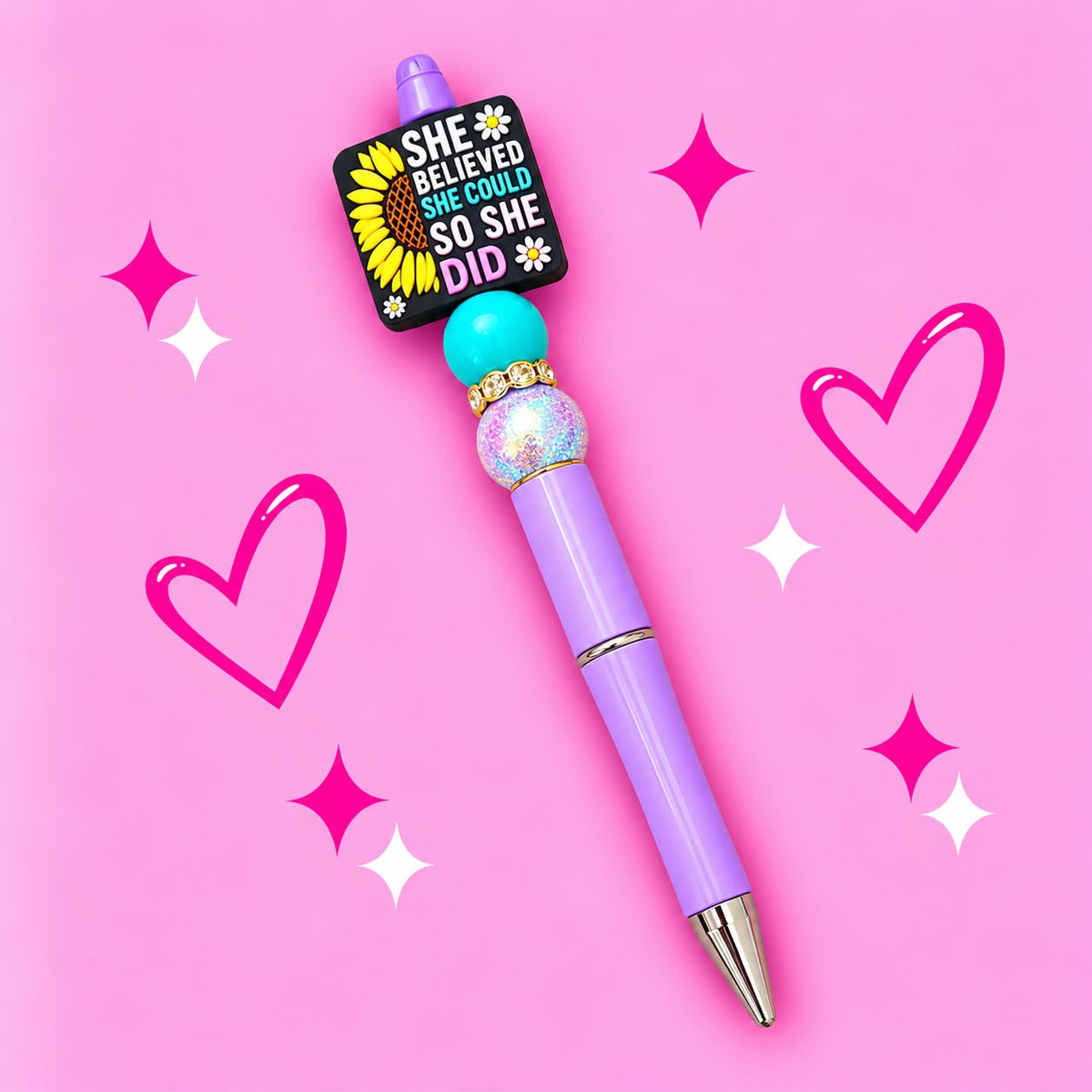 Purple "She Believed She Could So She Did" Focal Pen
