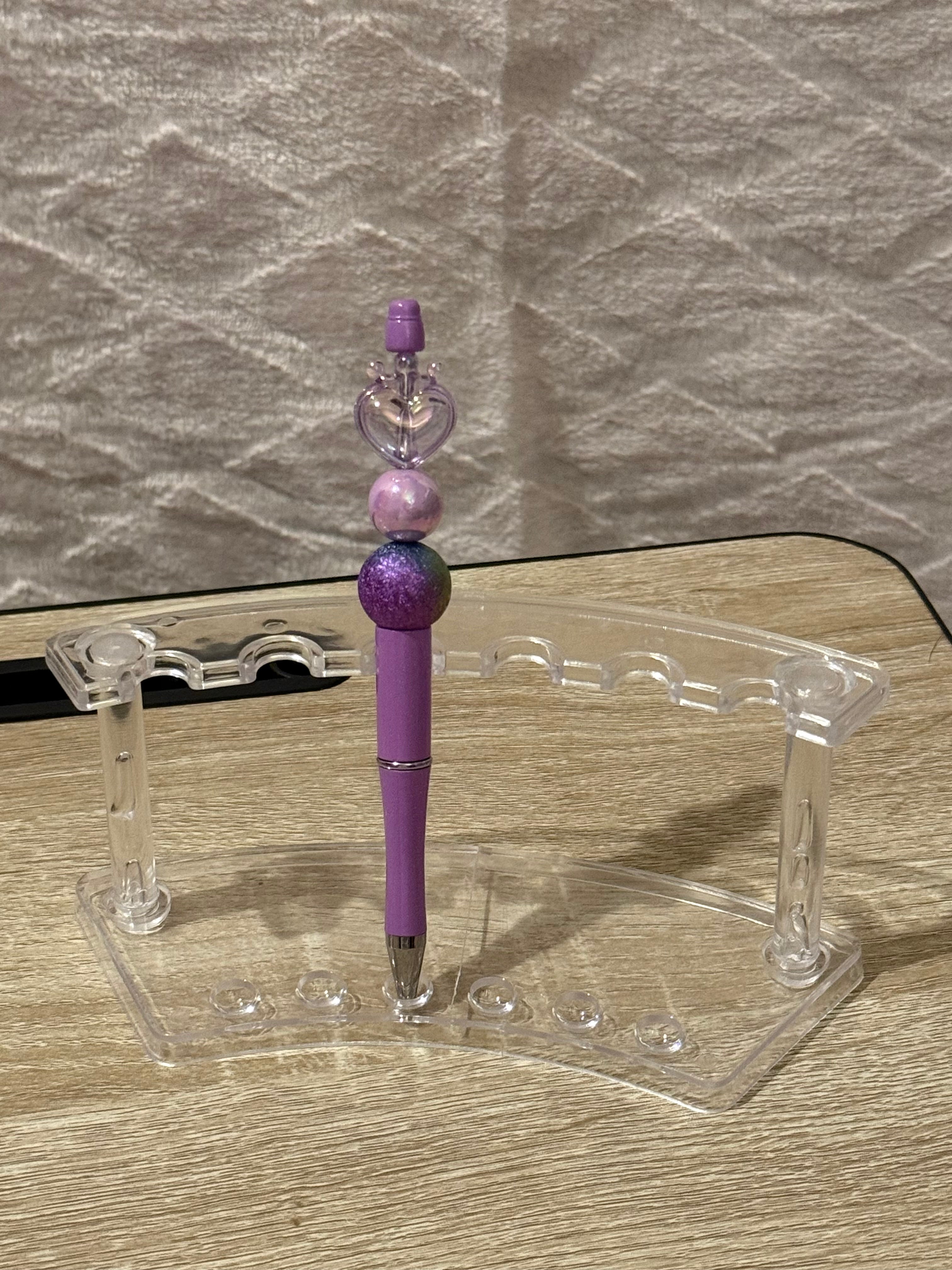 Purple “Heart” Beaded Pen