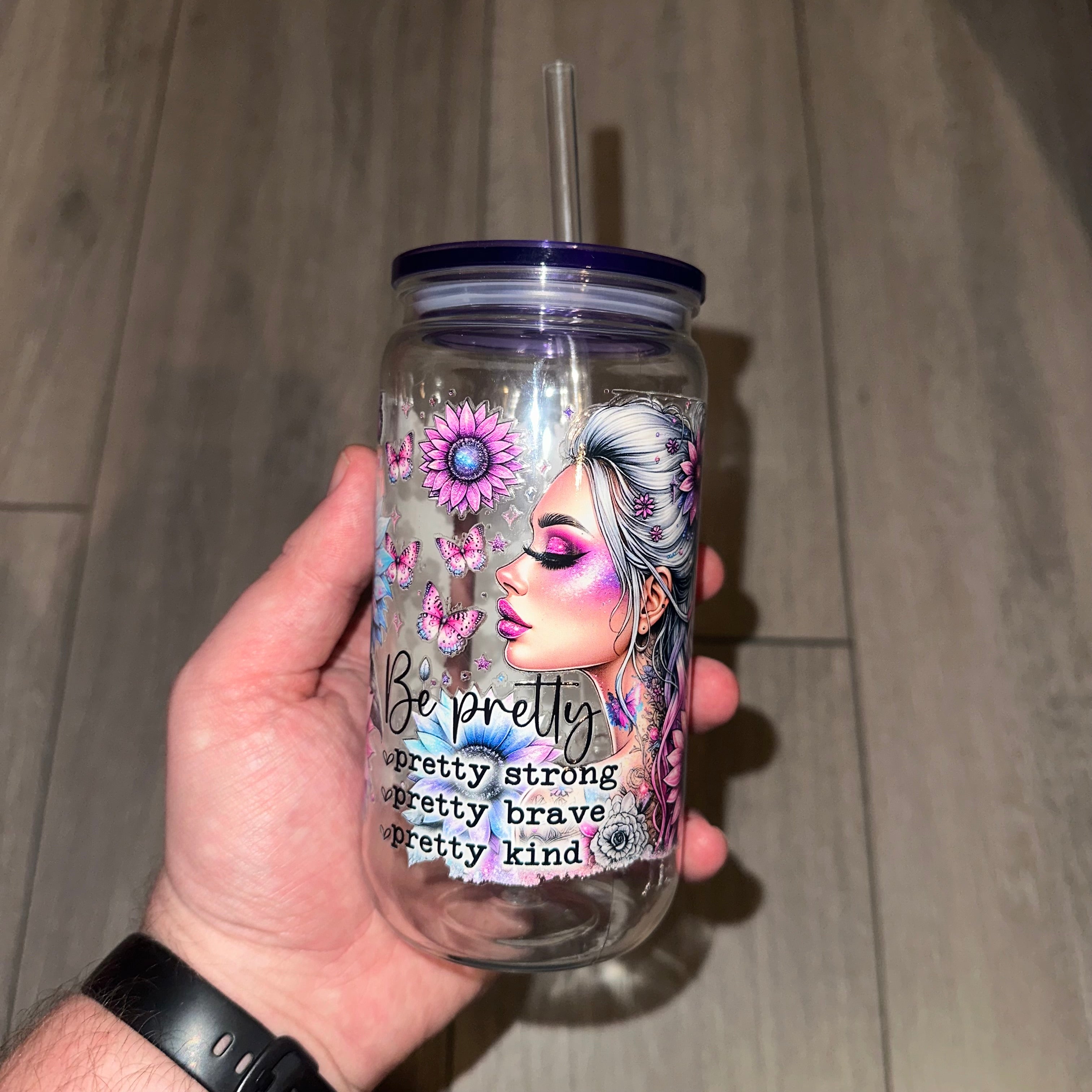 16oz “Be Pretty” Plastic Libbey Cup