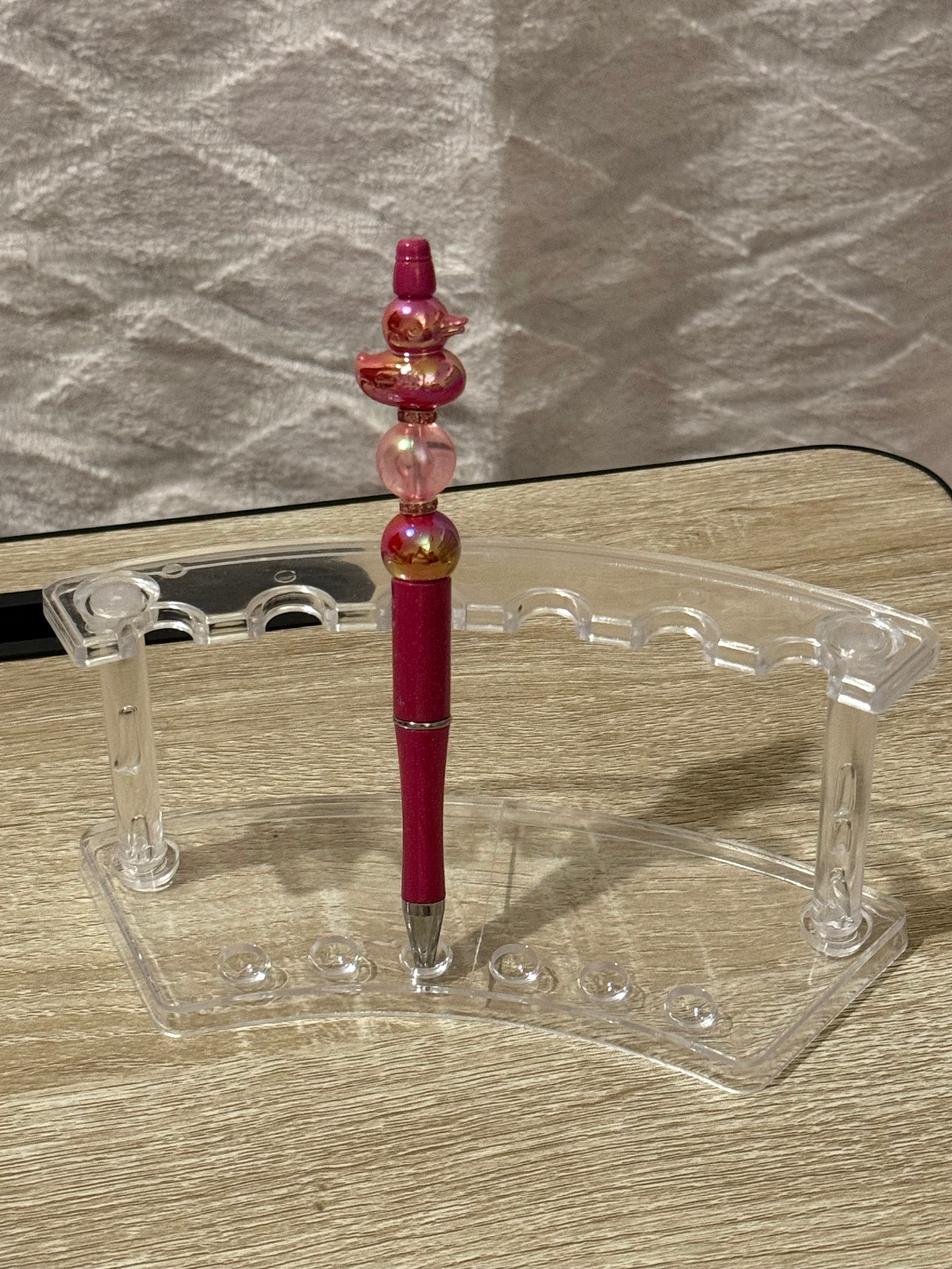 Red “Duck” Beaded Pen