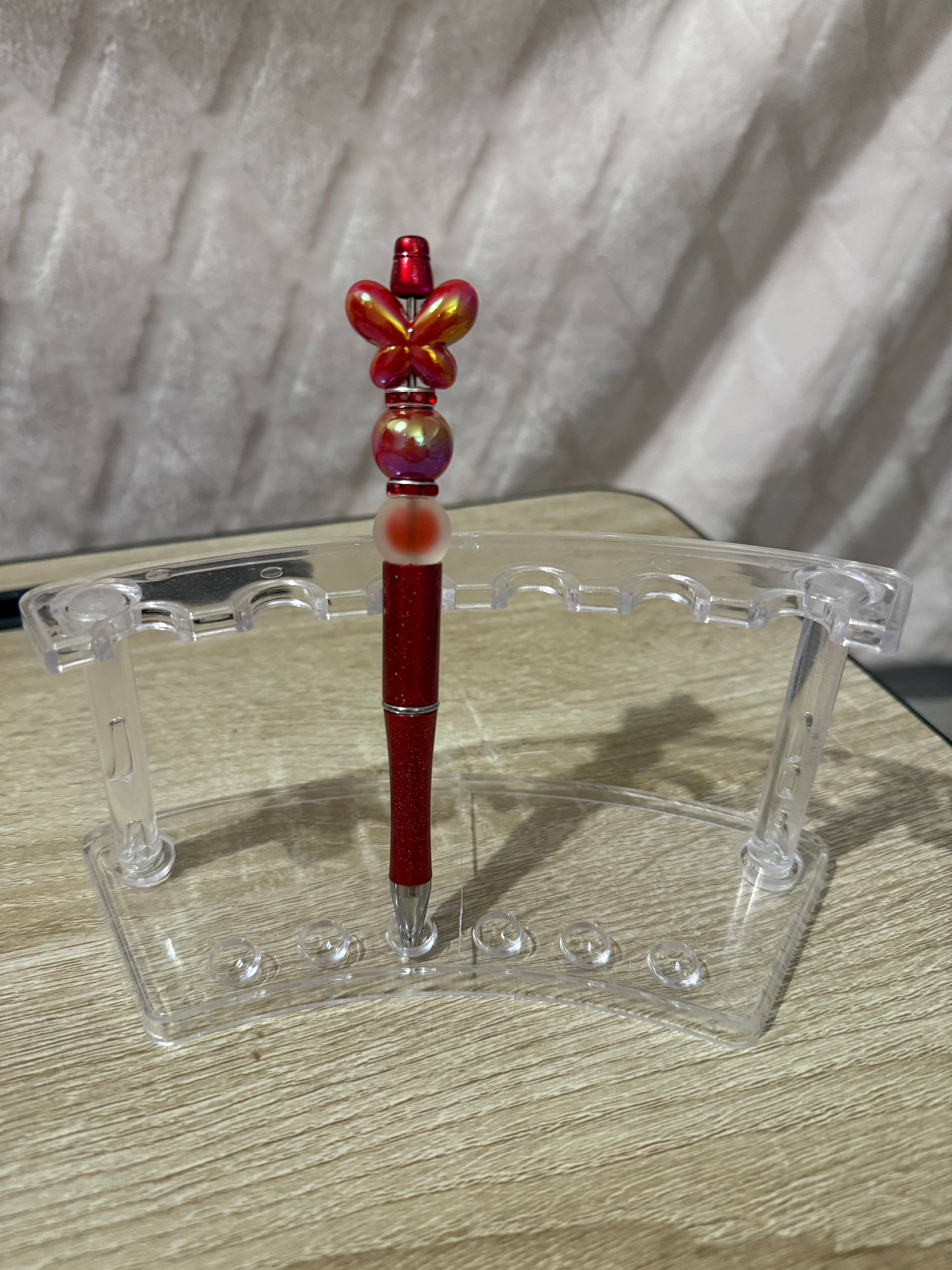 Red “Butterfly” Beaded Pen