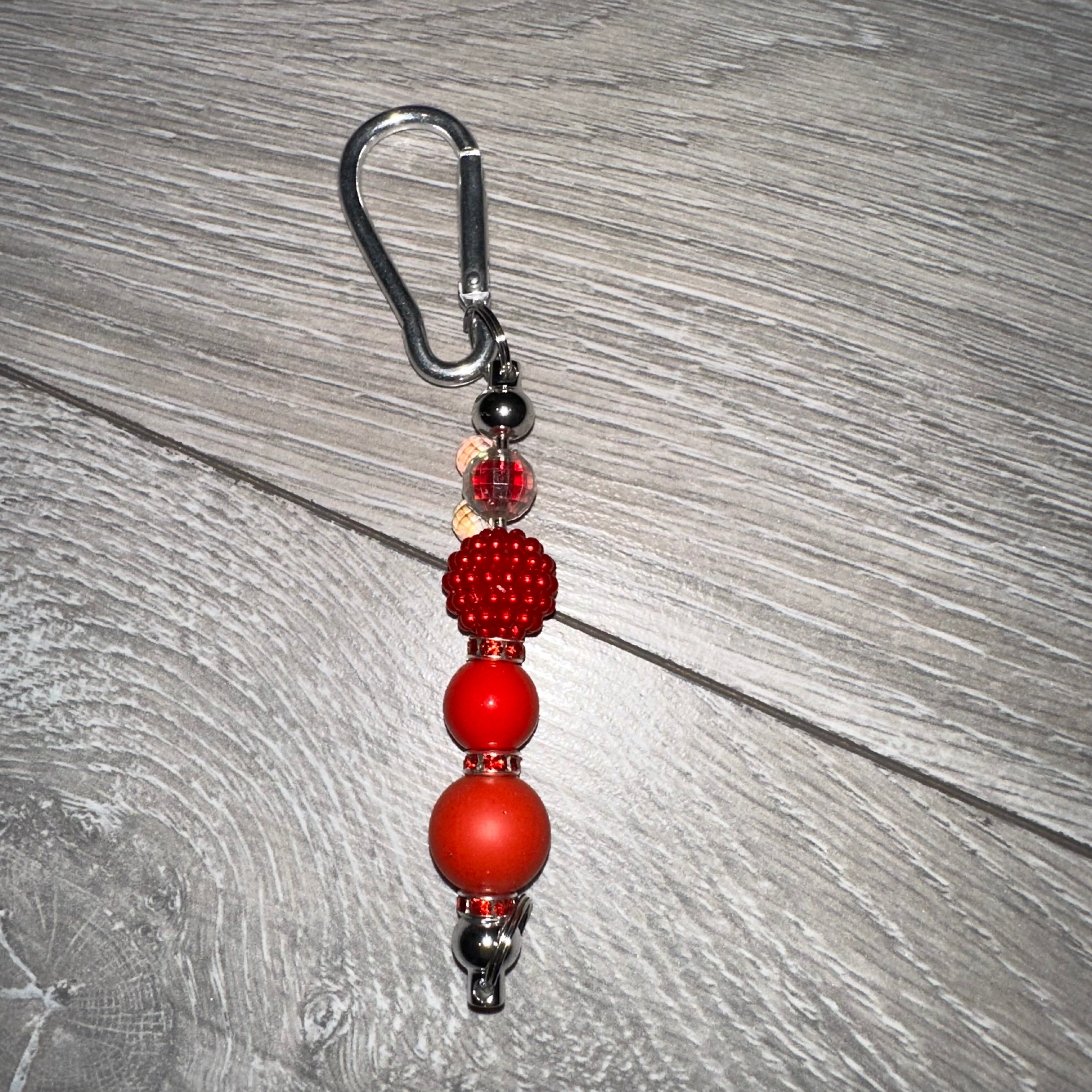 Red Beaded Keyring