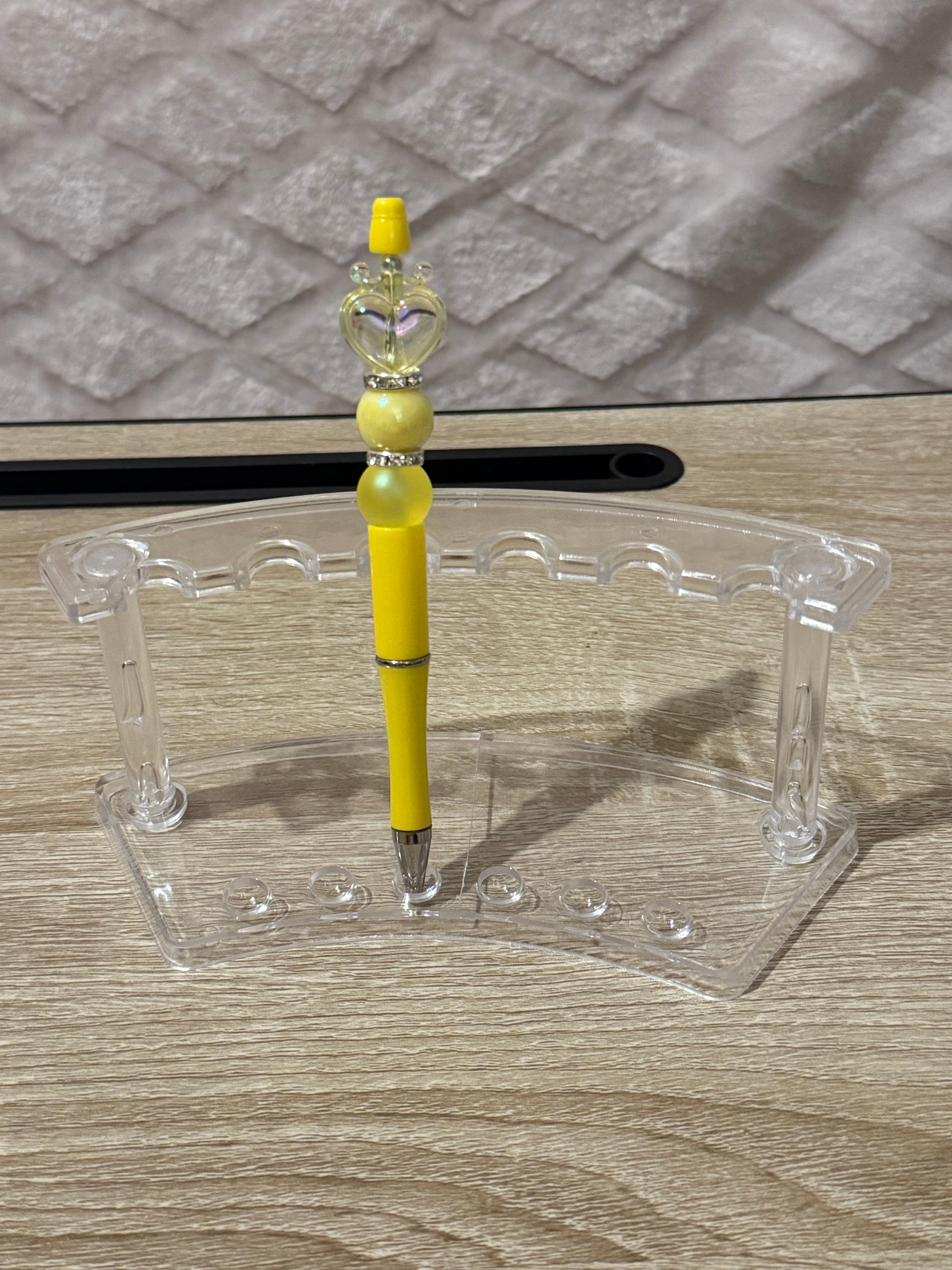 Yellow “Heart” Beaded Pen