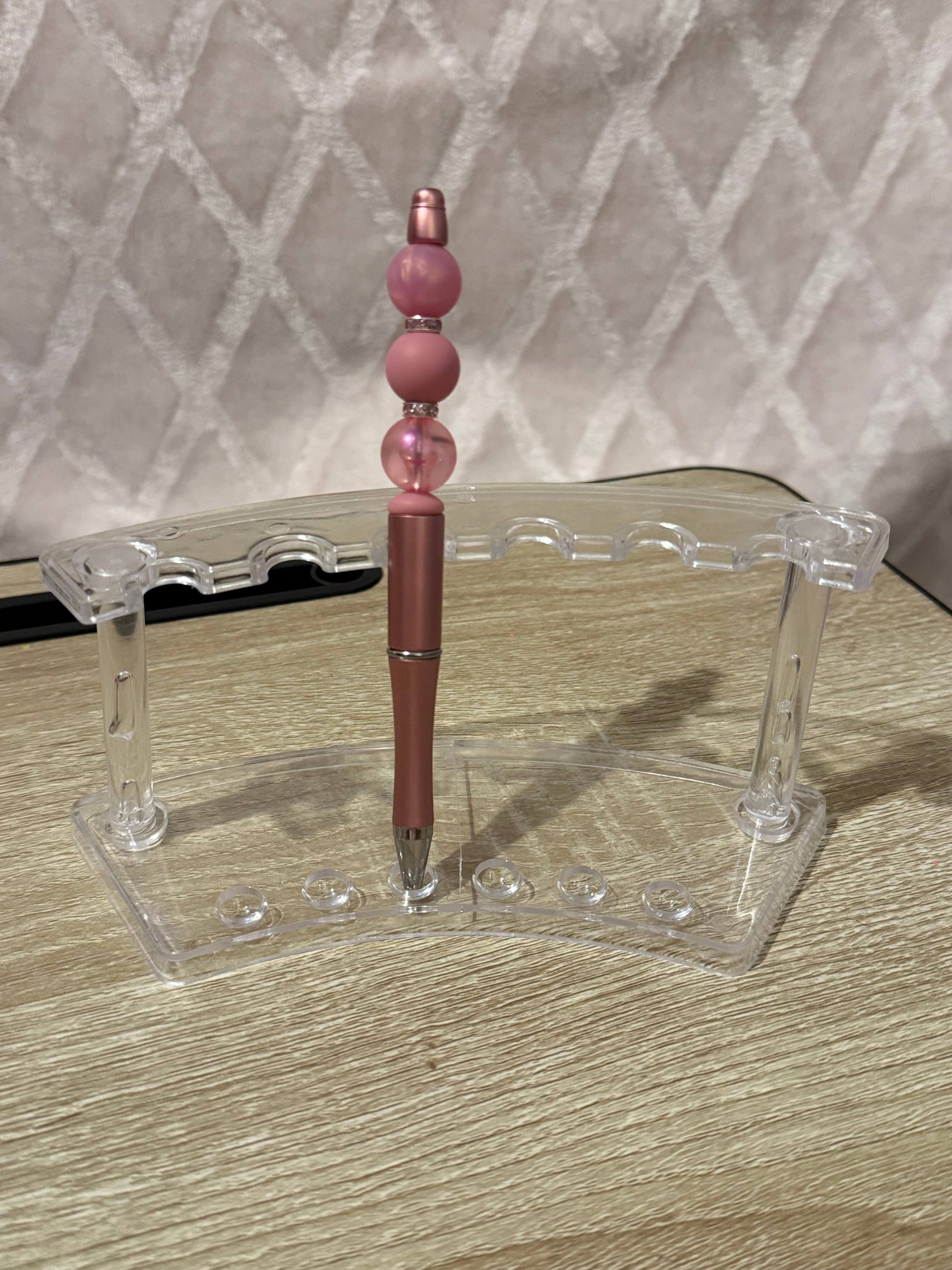 Pink “Trio Bead” Beaded Pen