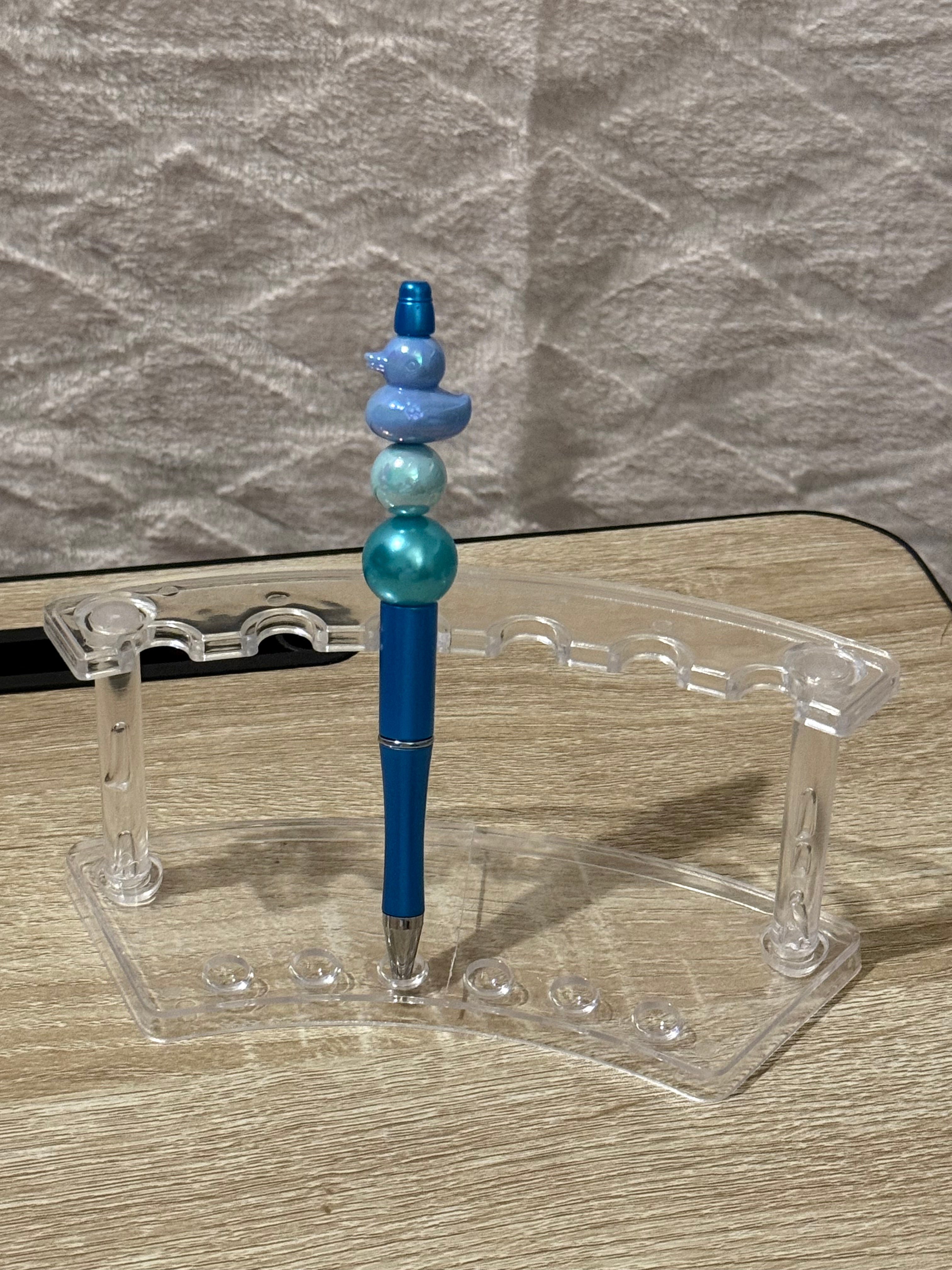 Blue “Duck” Beaded Pen