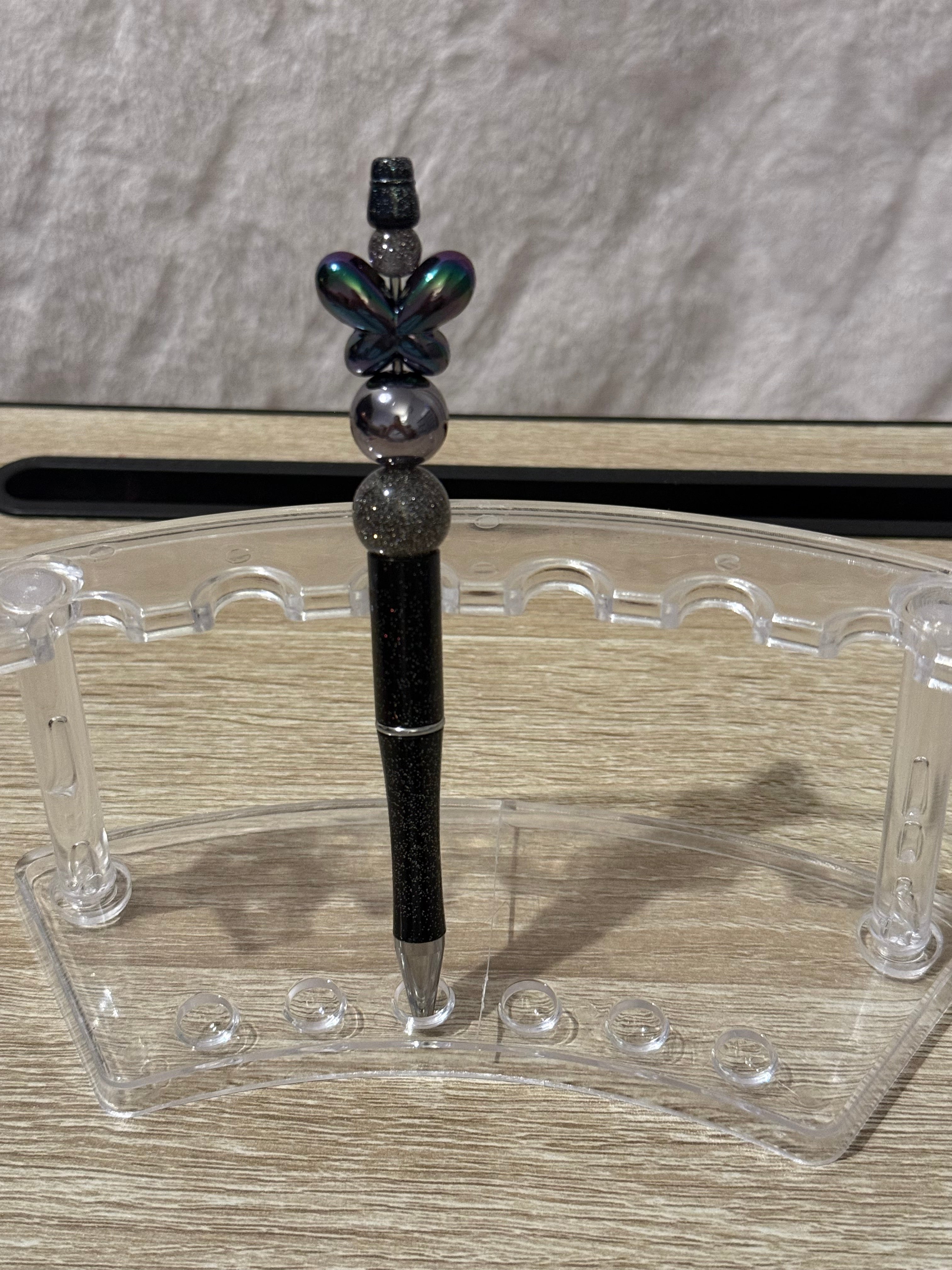 Black Glitter “Butterfly” Focal Pen