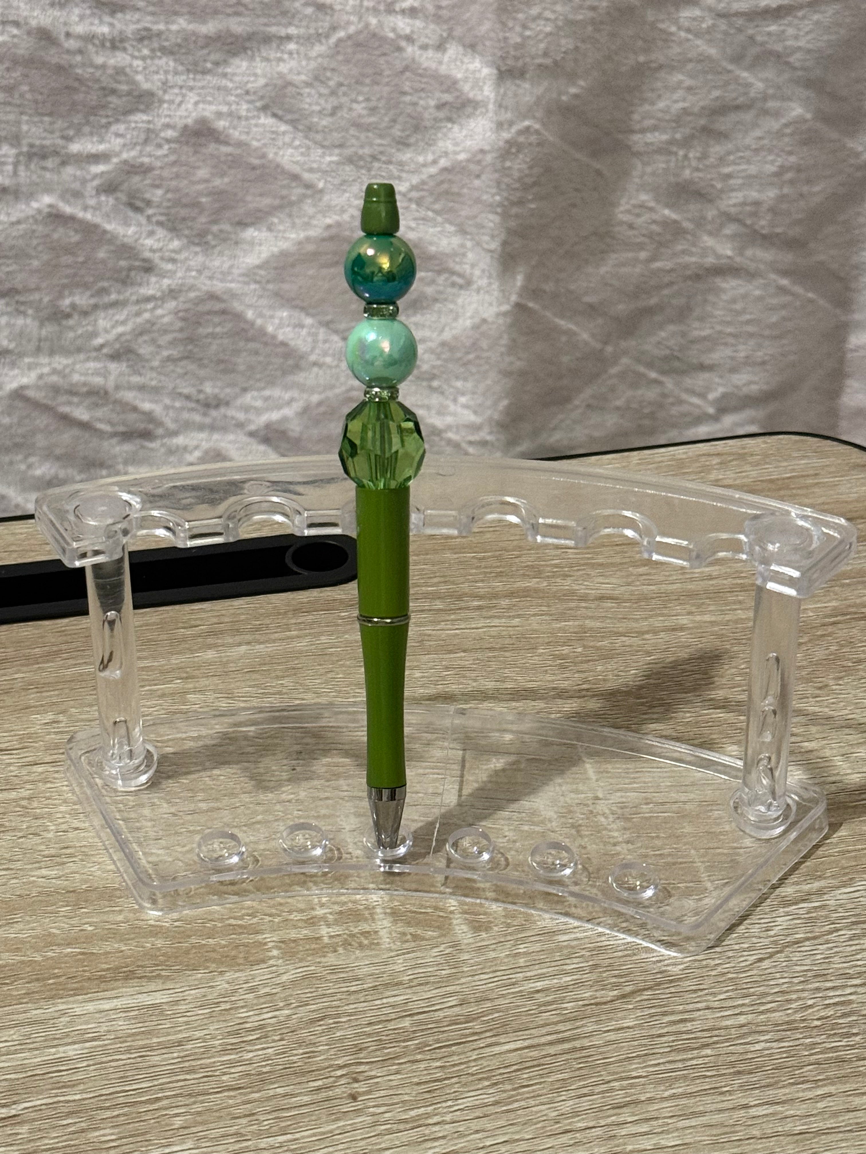 Forest Green “Trio Bead” Beaded Pen