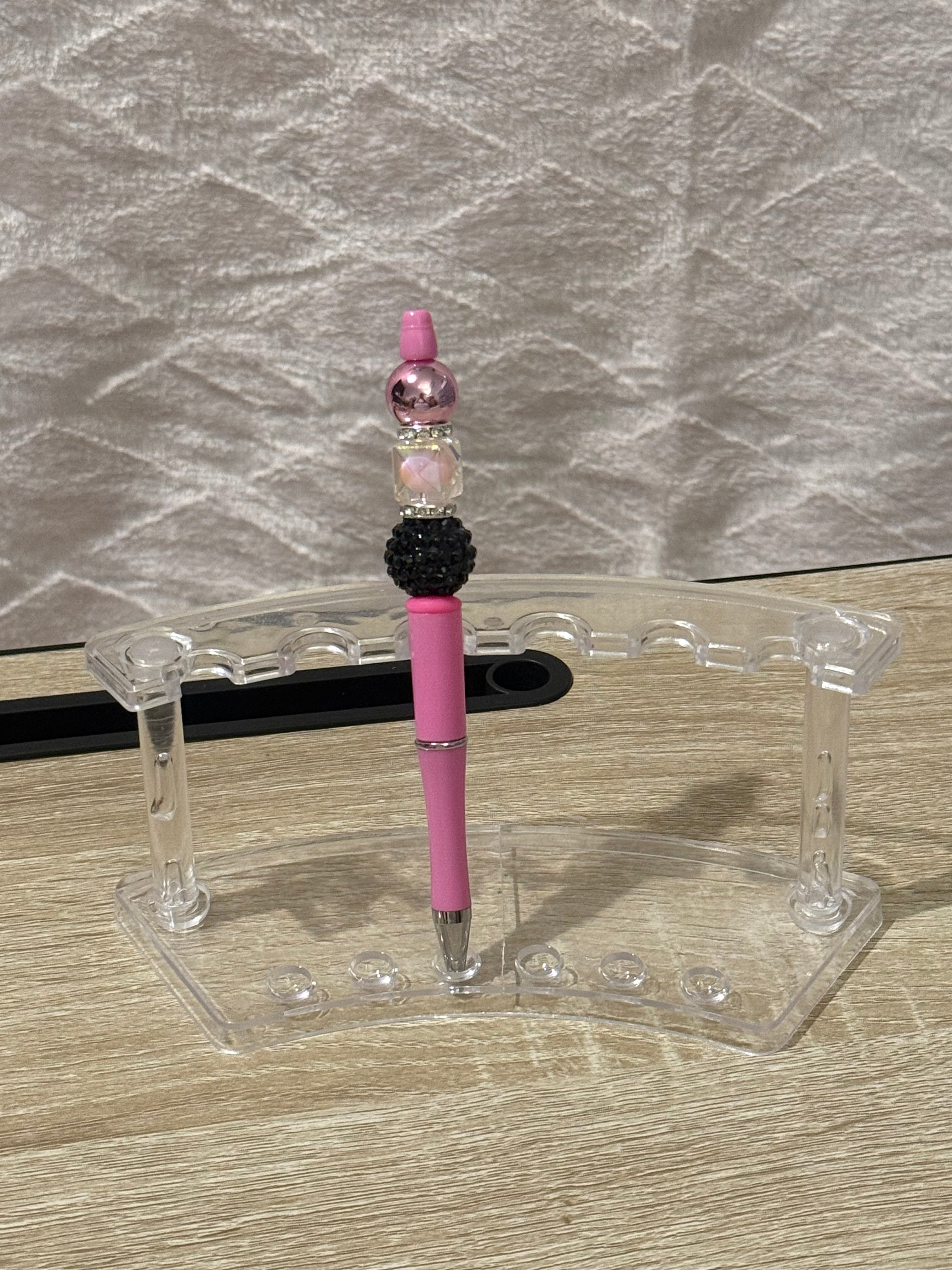 Pink “Trio Bead” Beaded Pen