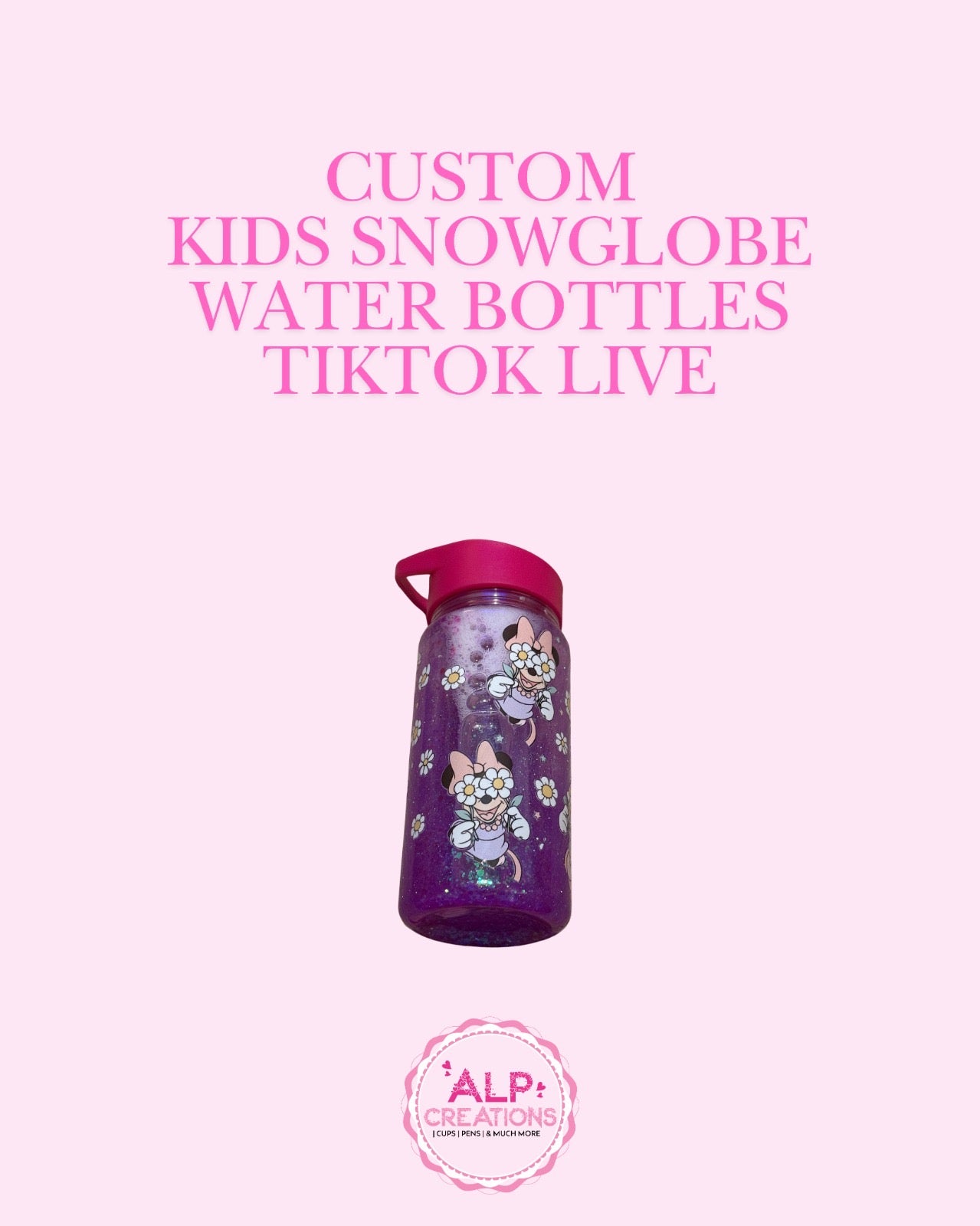 Custom Kids Water Bottle Snowglobes TikTok Live