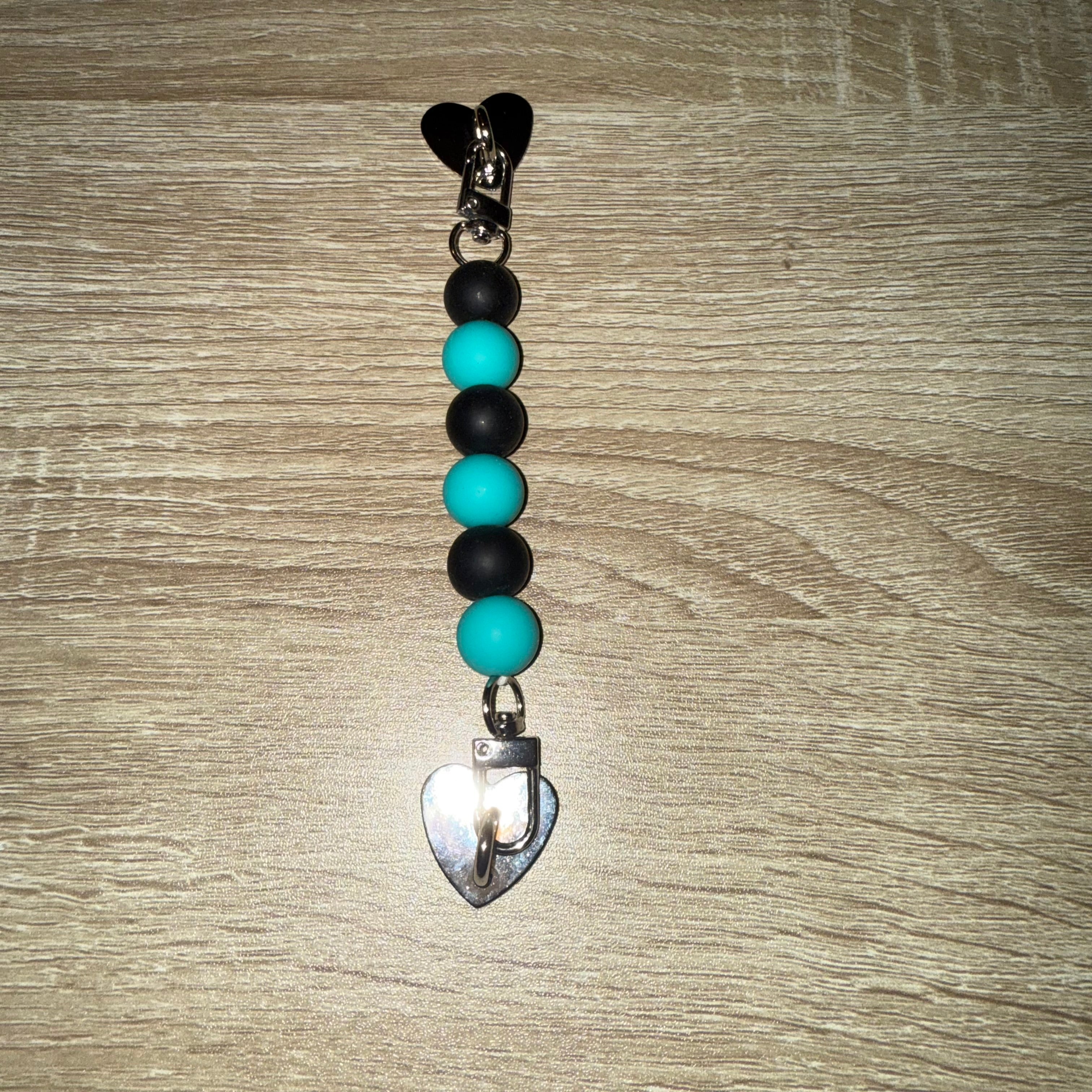Blue & Black Beaded Inter-Changeable Phone Strap