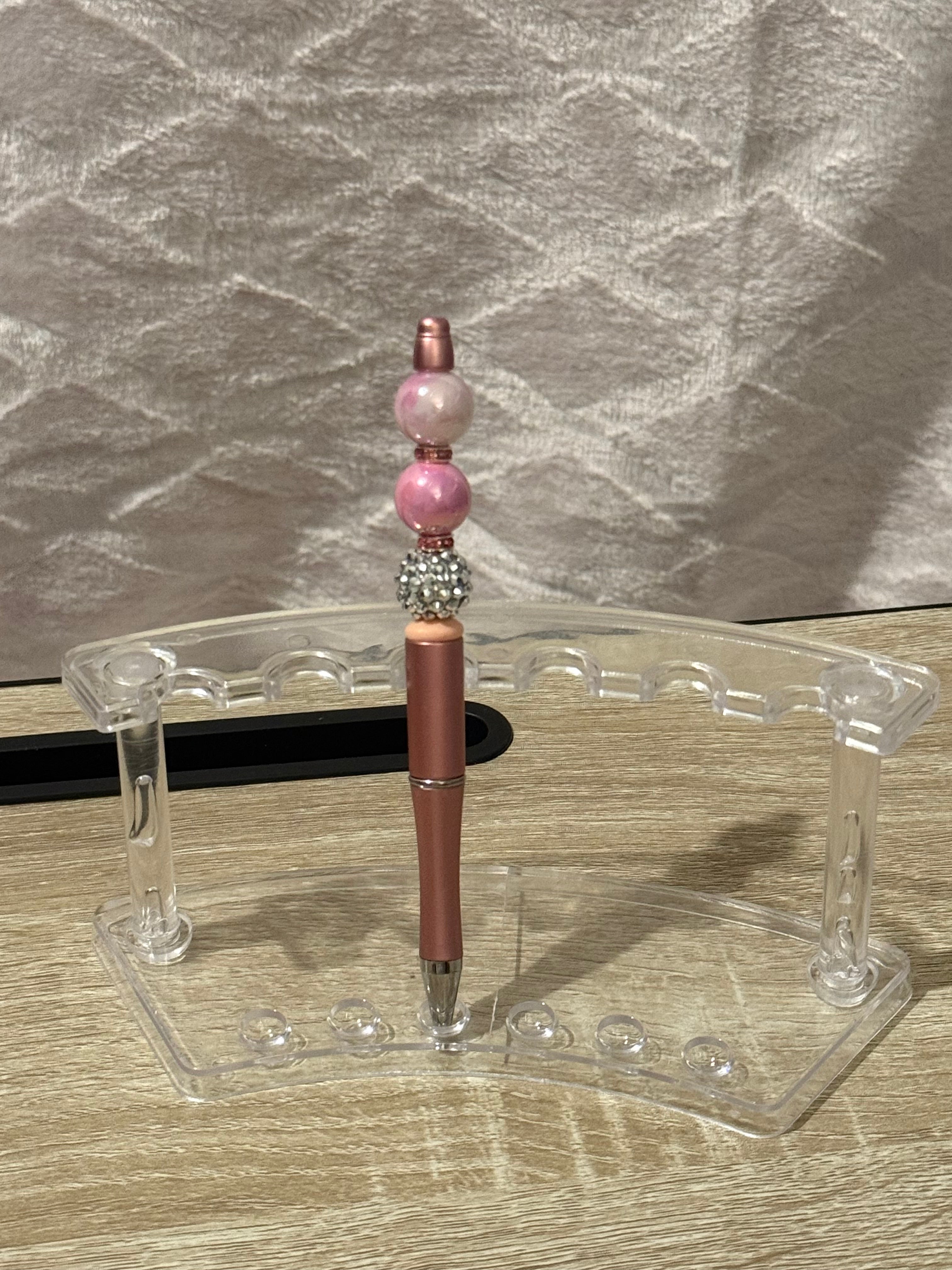 Rose Gold “Trio Bead” Beaded Pen