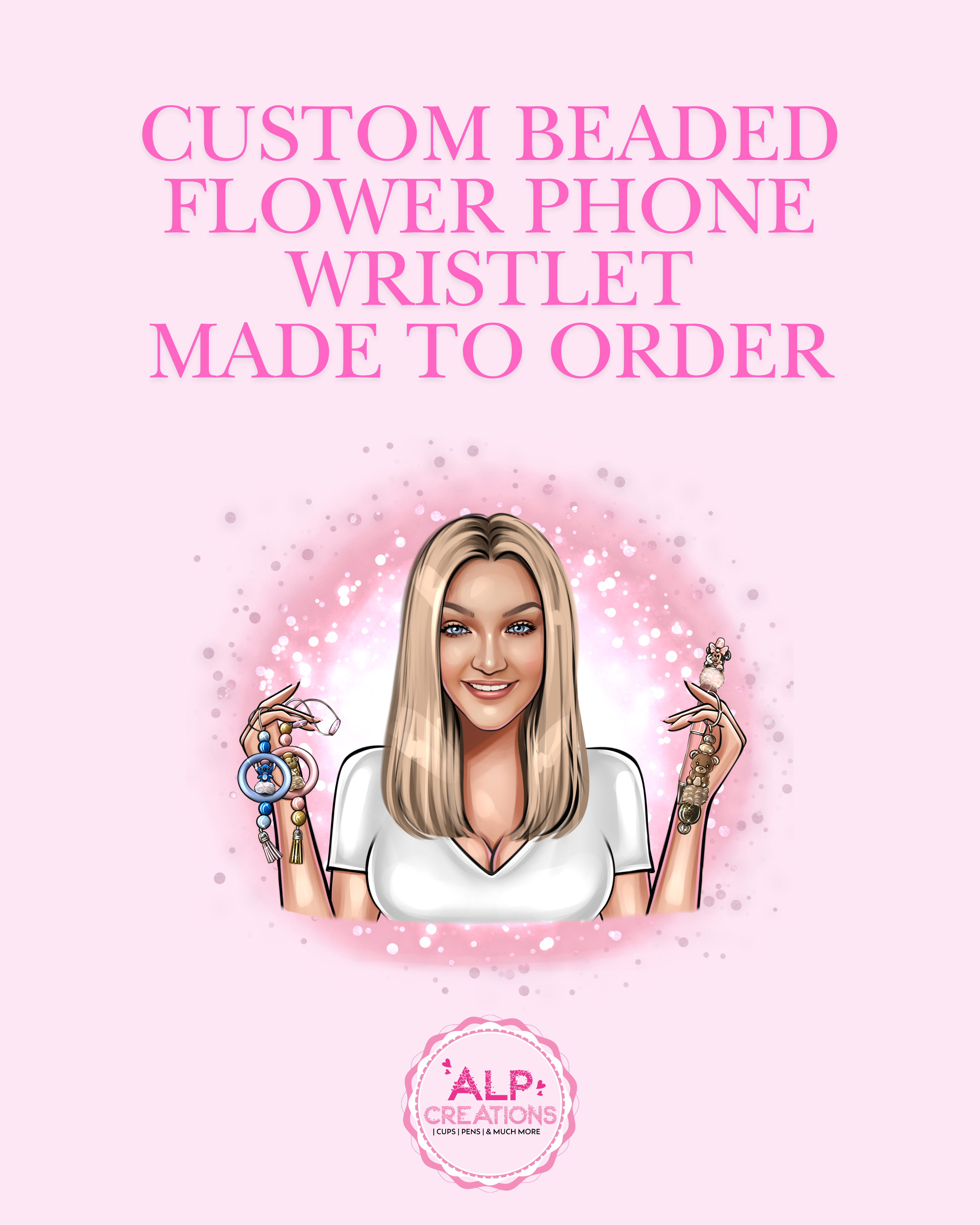 Custom Beaded Flower Phone Wristlet – Made to Order