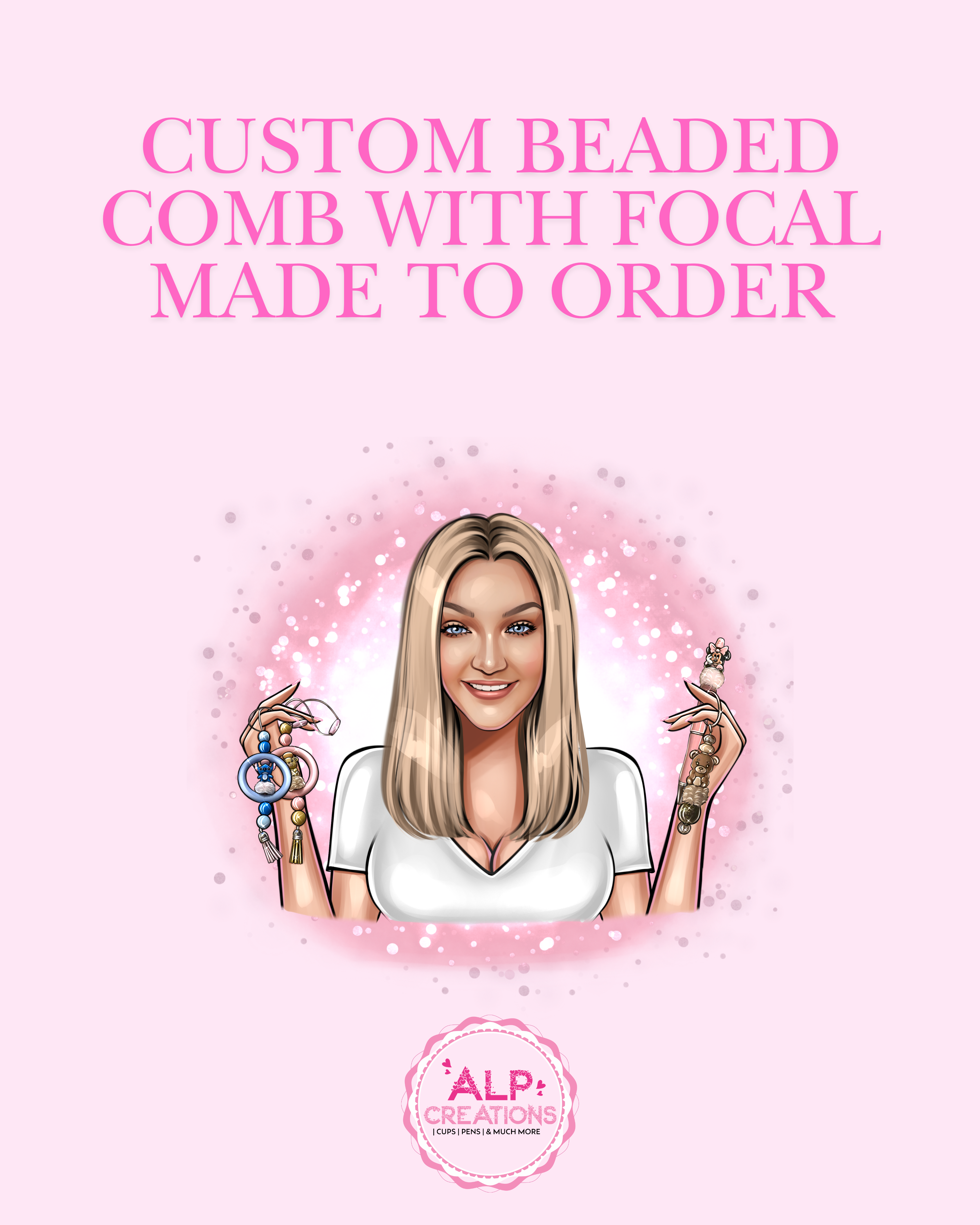 Custom Beaded Comb with Focal – Made to Order