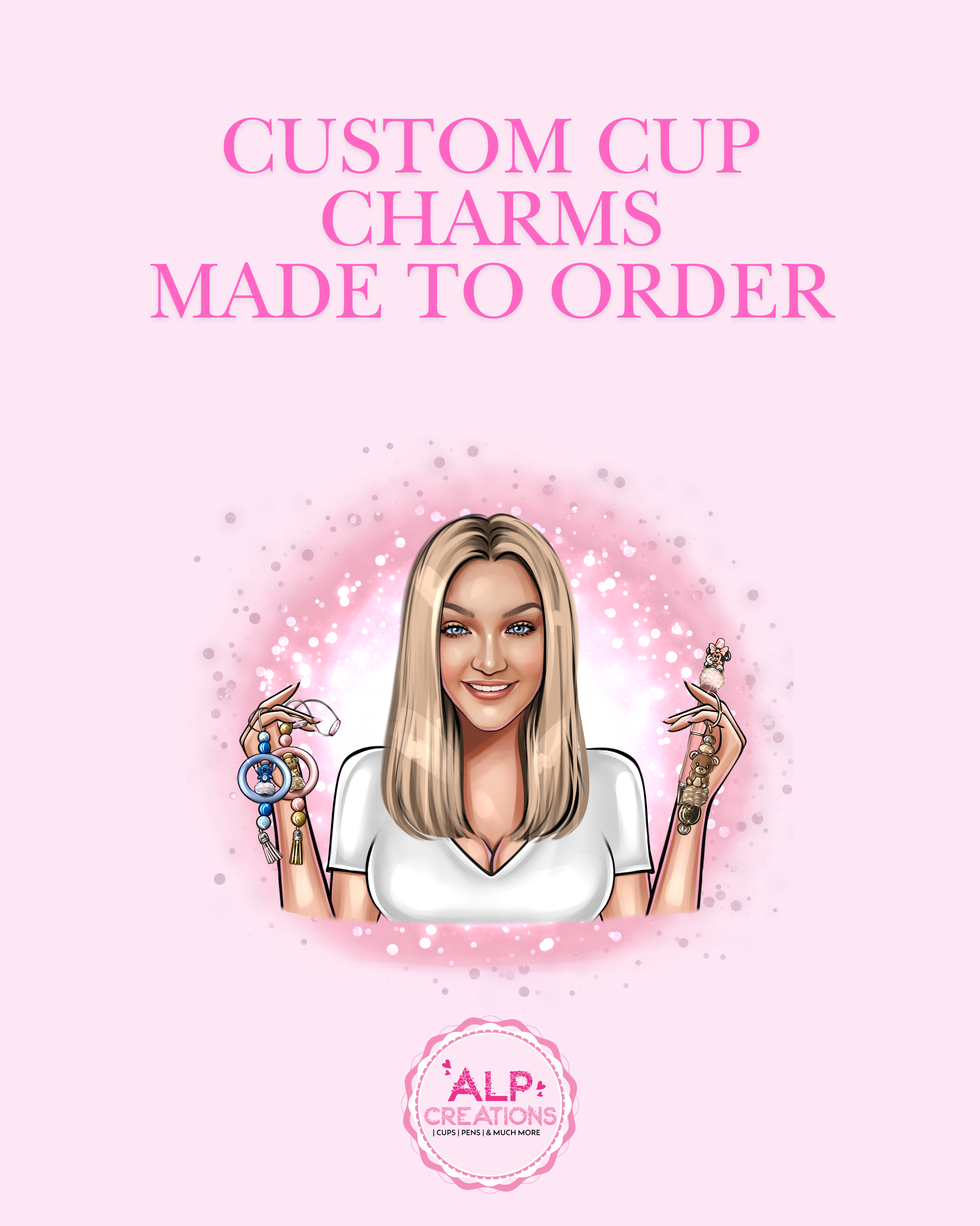 Custom Beaded Cup Charms – Made to Order