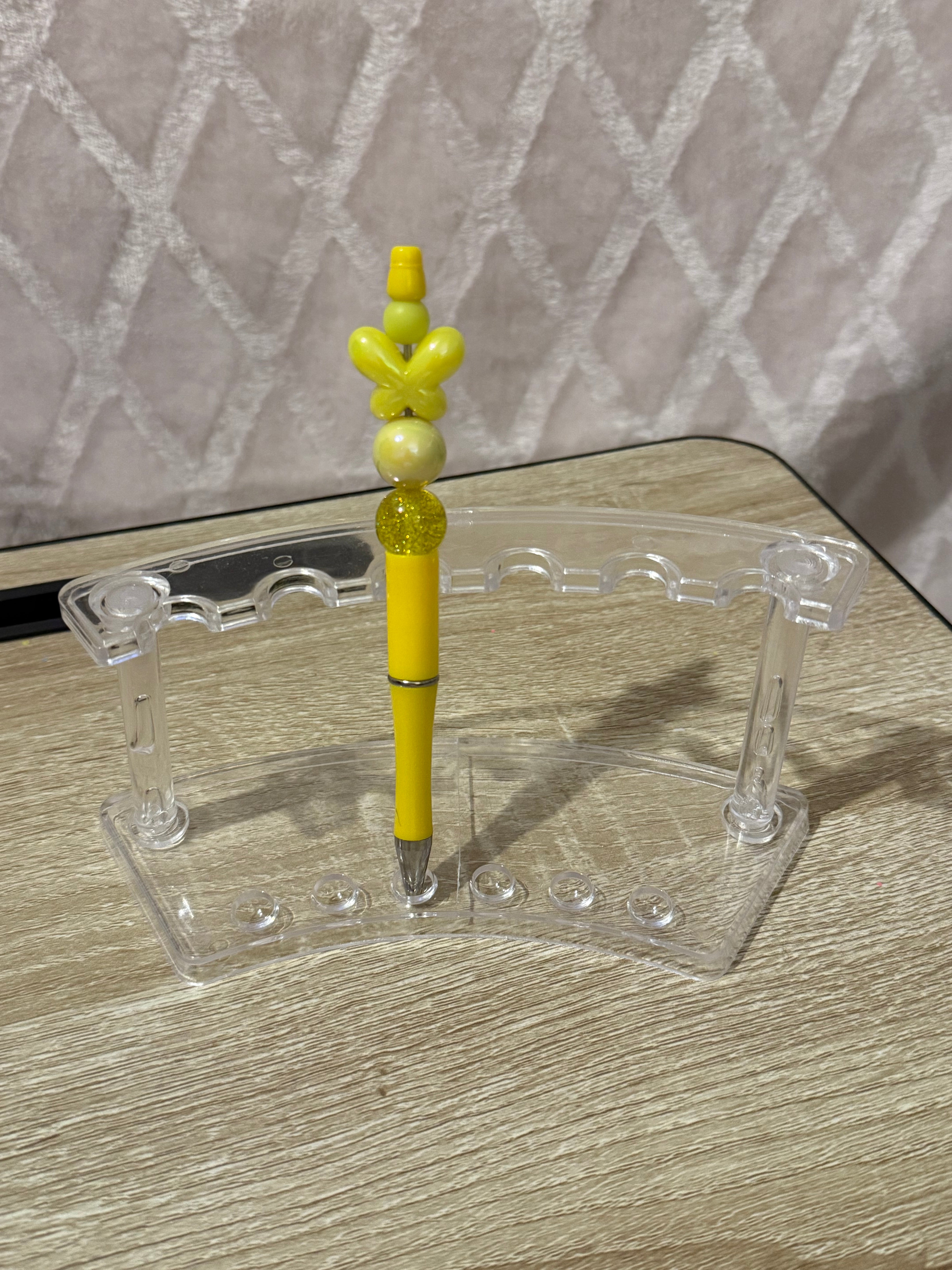 Yellow “Butterfly” Beaded Pen