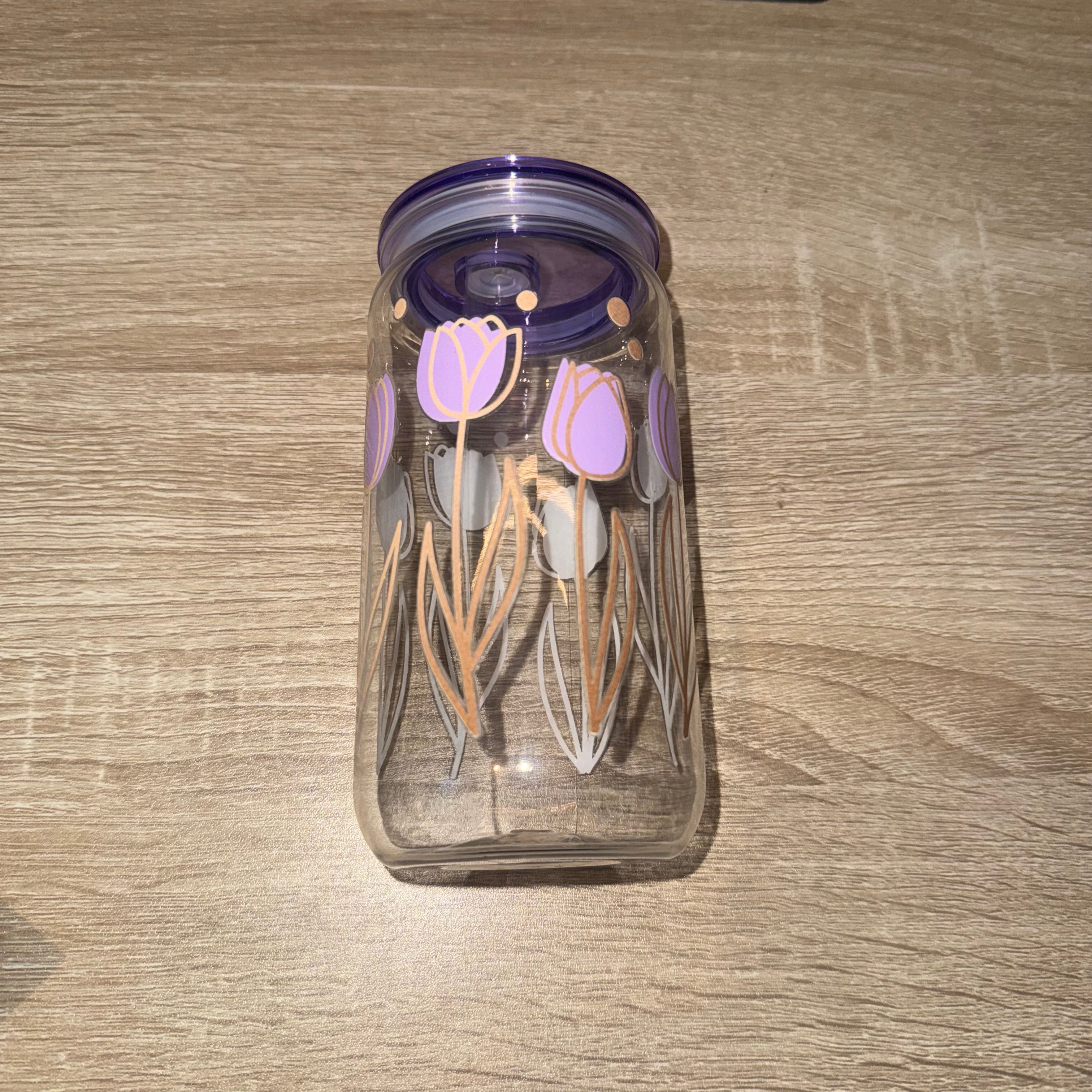 16oz “Purple Tulip”  Plastic Libbey Cup