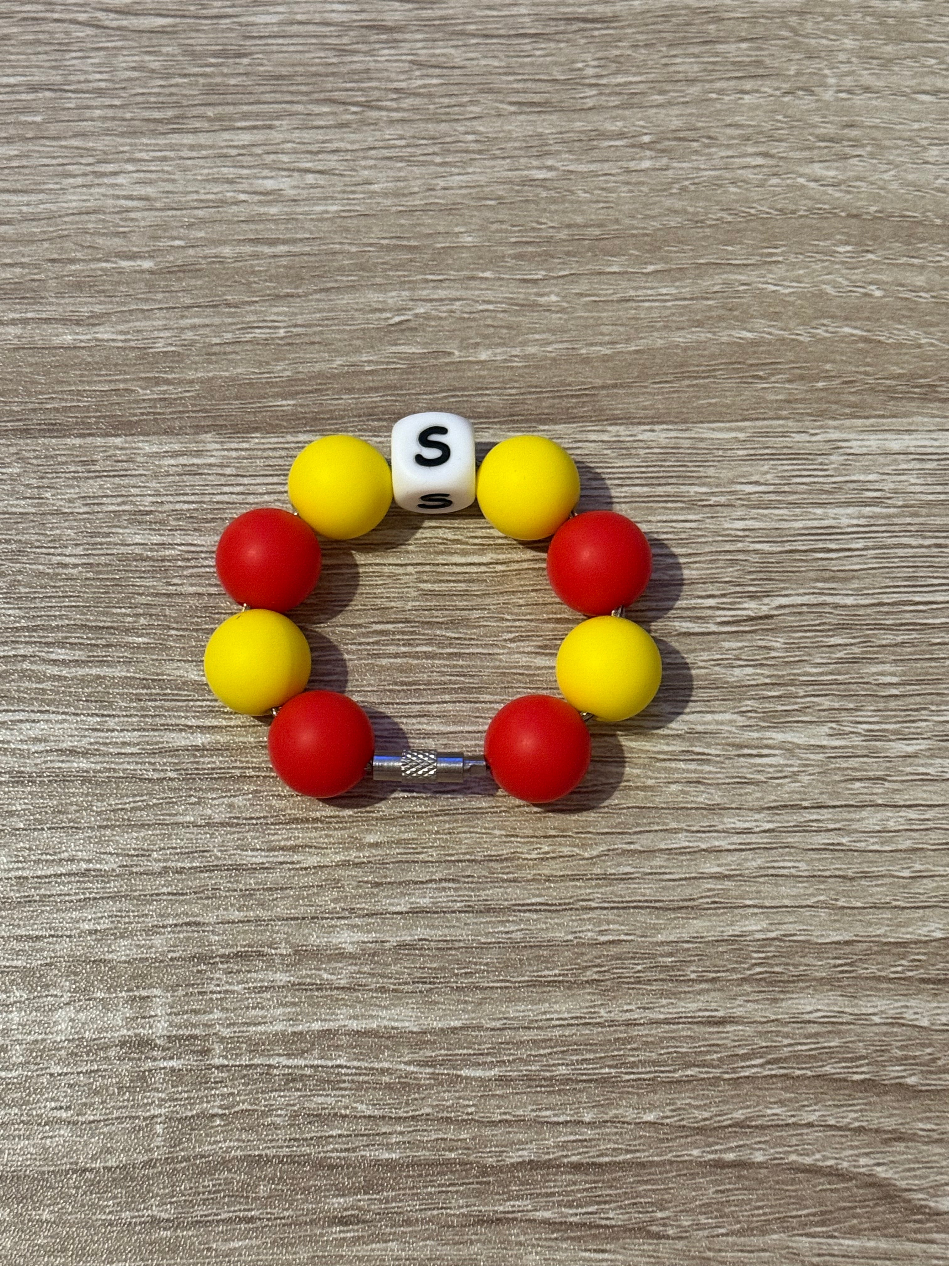 Red & Yellow “S” Cup Charm