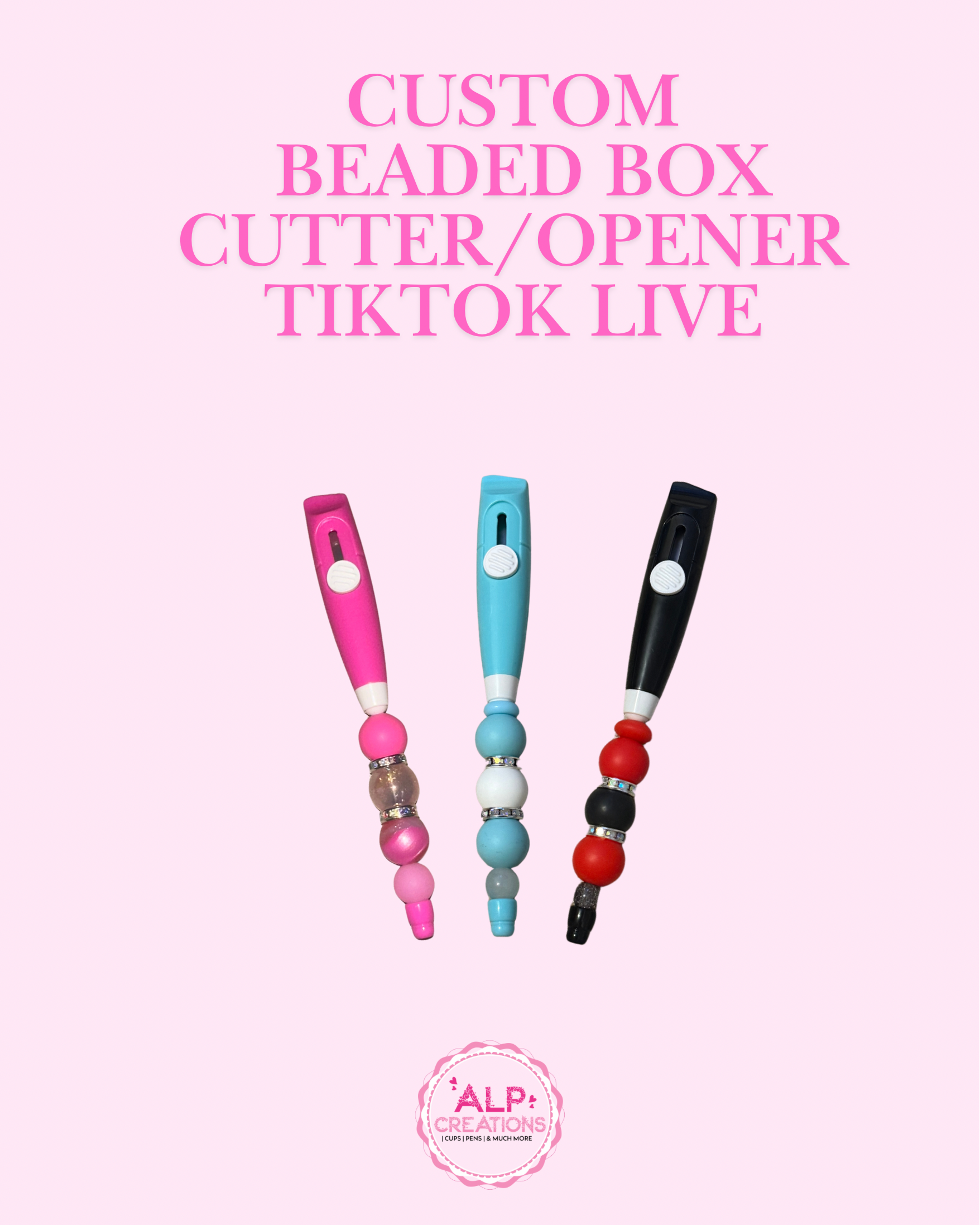 Custom Beaded Box Cutter/Opener TikTok Live