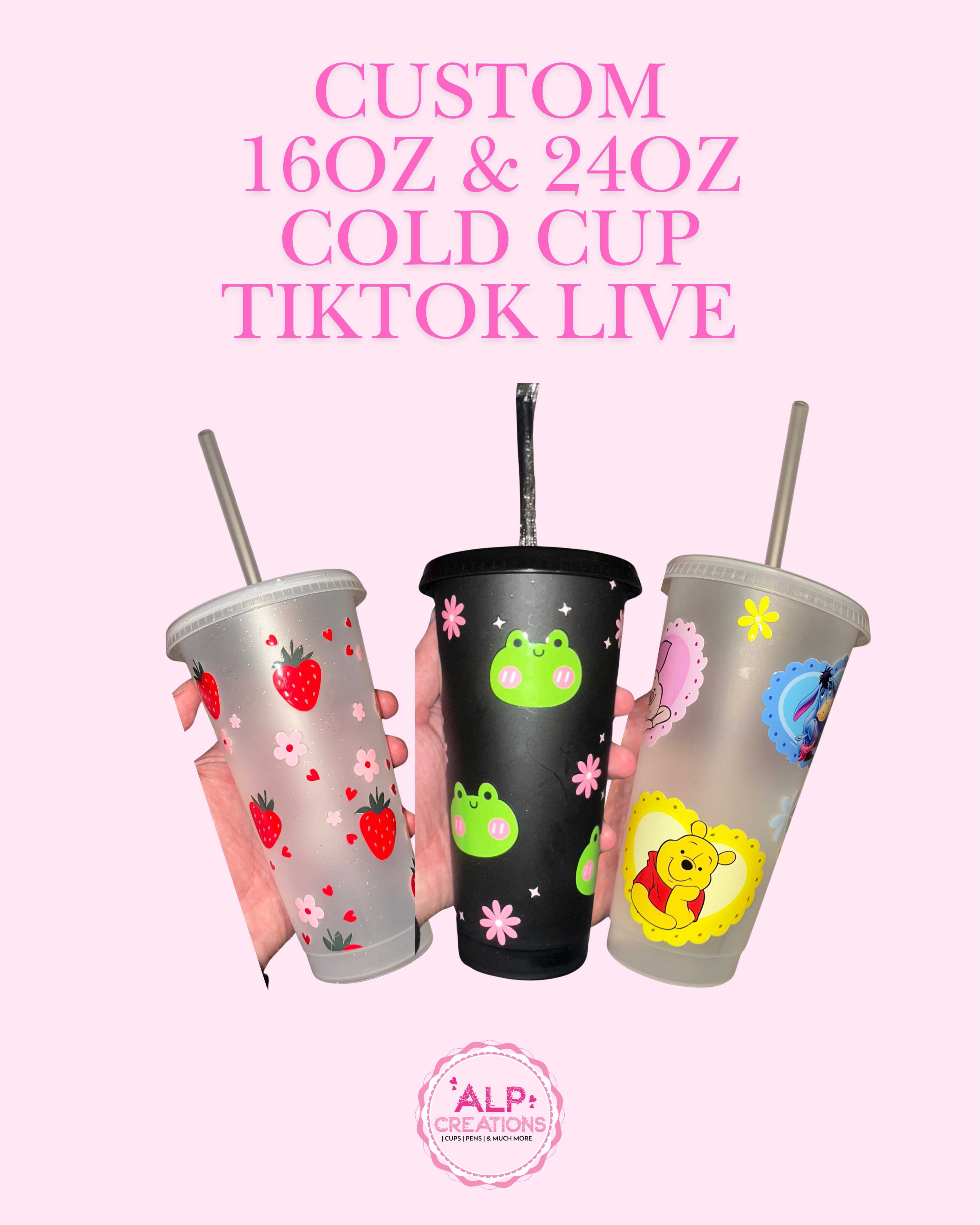 Custom 16oz & 24oz Cold Cup TikTok Live