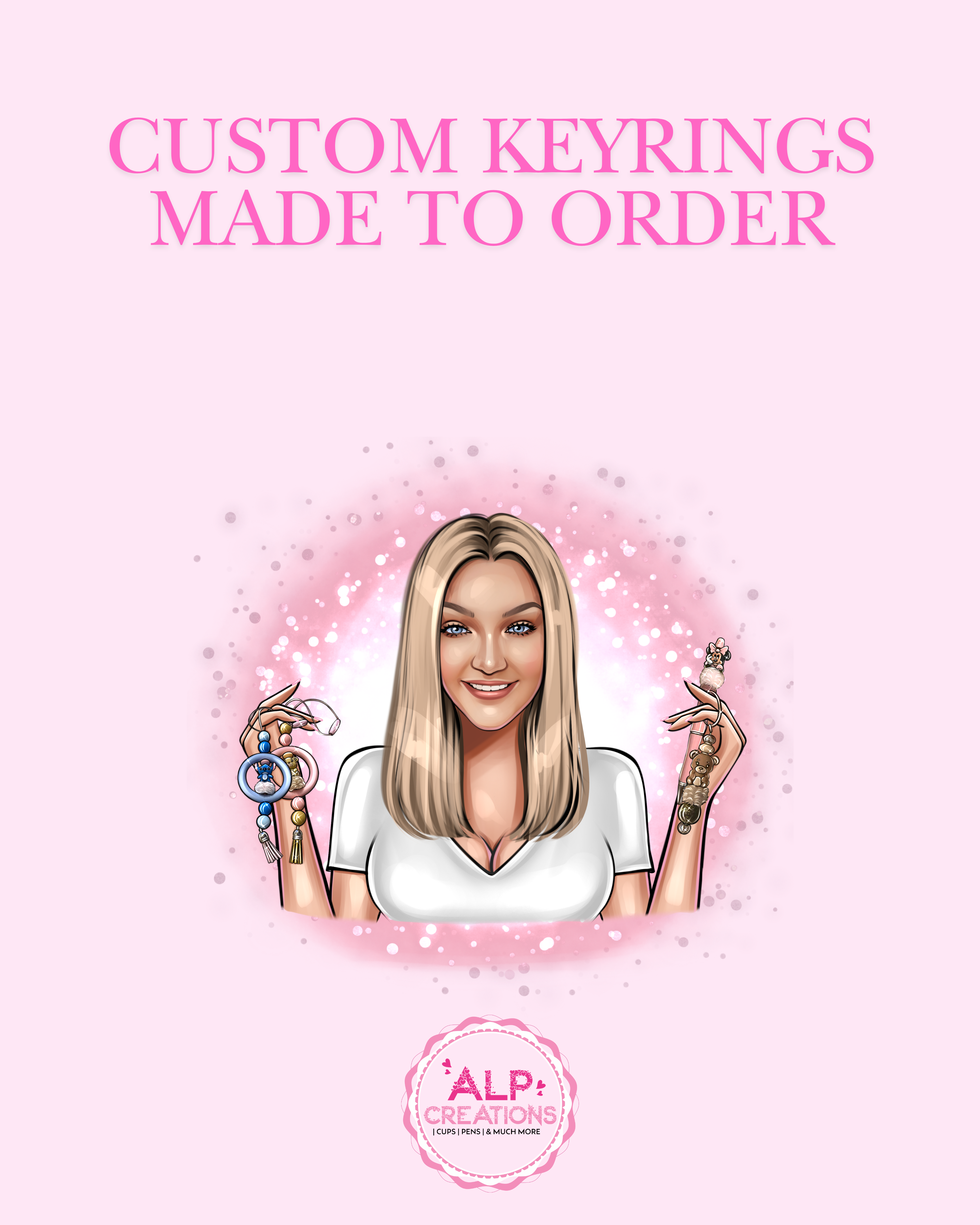 Custom Beaded &amp; Focal Keyrings – Made to Order