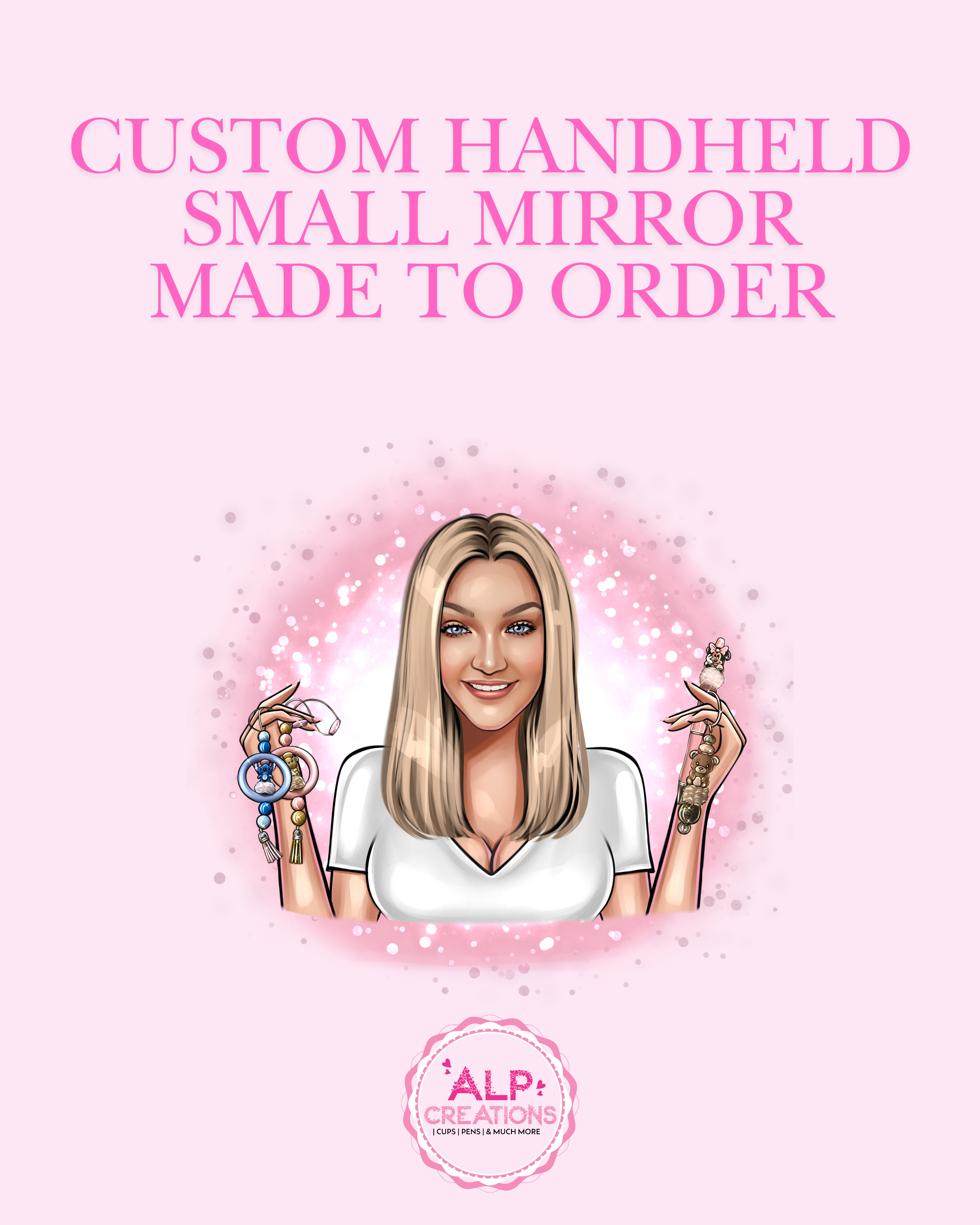 Custom Beaded Handheld Mirror – Made to Order