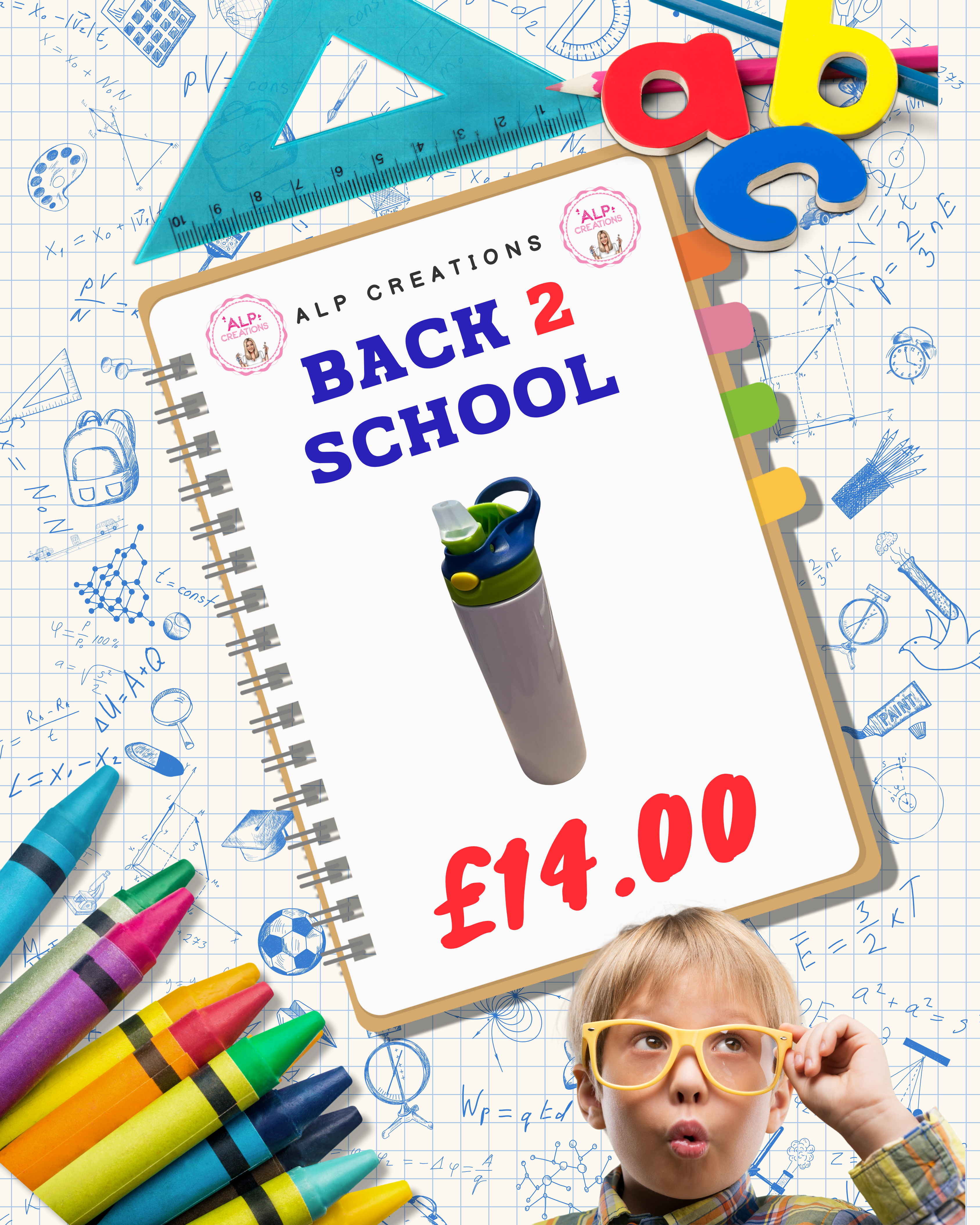 Back 2 Skool - 20oz Sublimation Kids Straw Tumbler