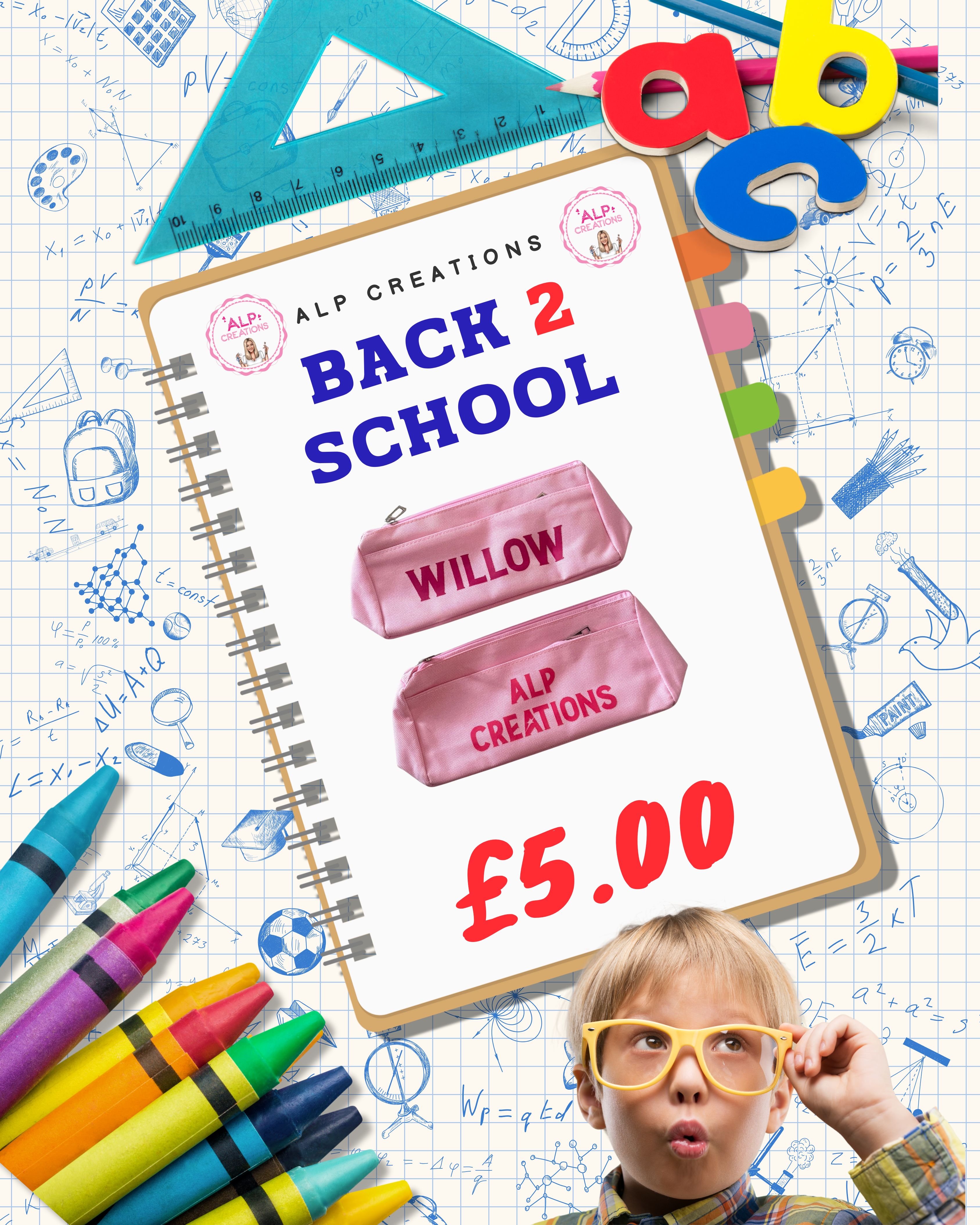 Back 2 Skool - Personalised Pencil Cases