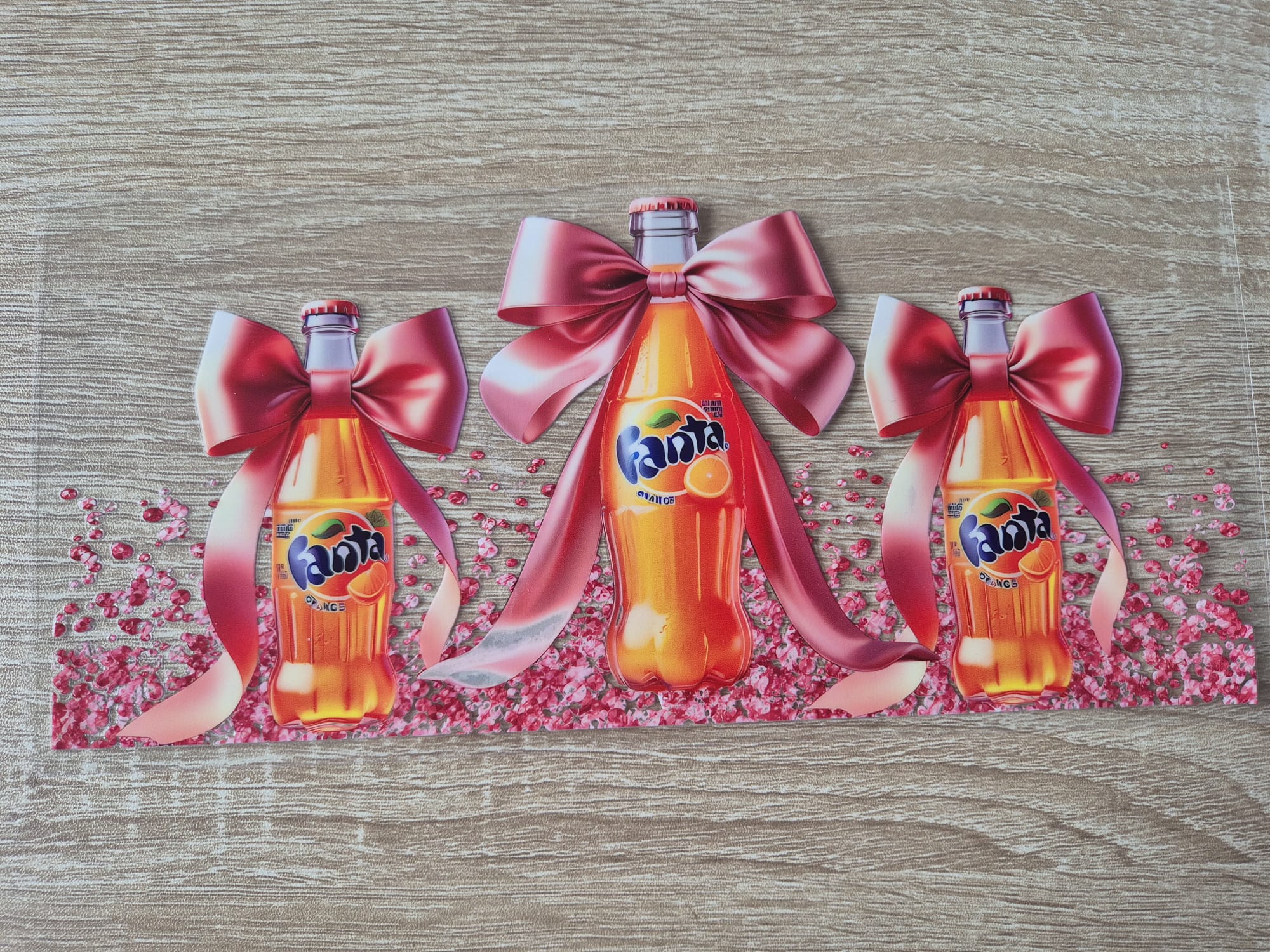 Fanta Orange Bottles with Pink Bows