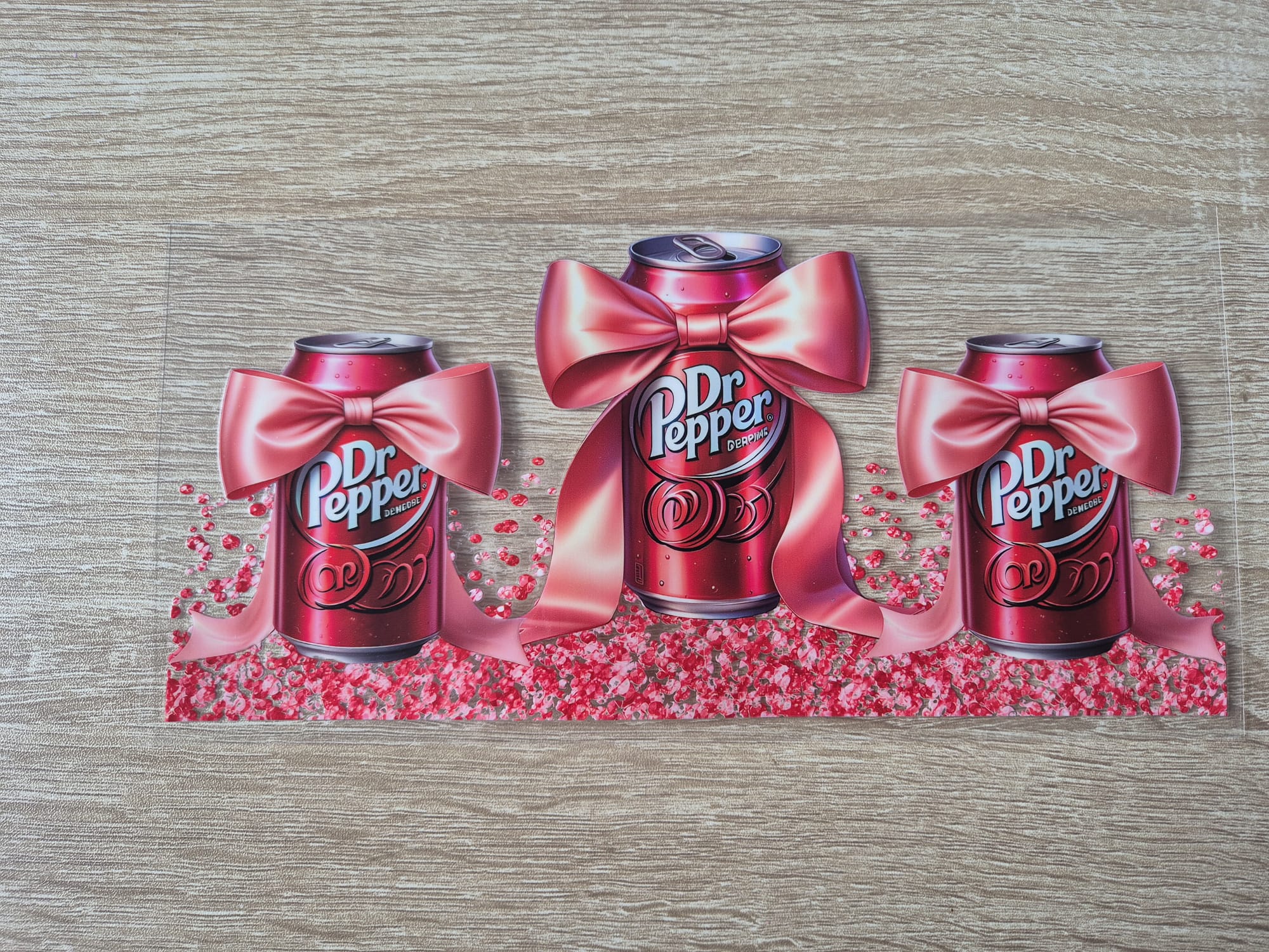 Doctor Pepper Cans with Pink Bows