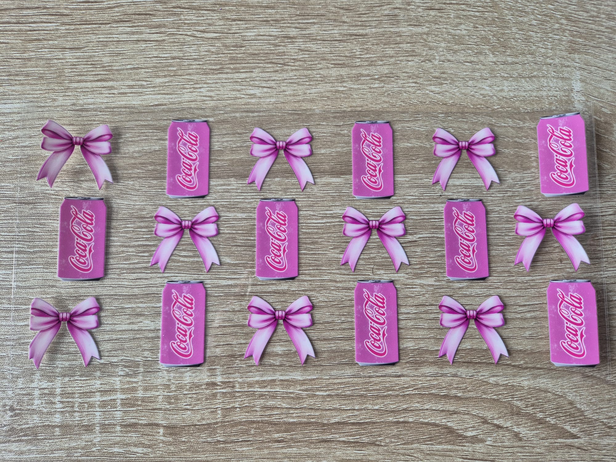 Pink Coke Cans with Pink Bows