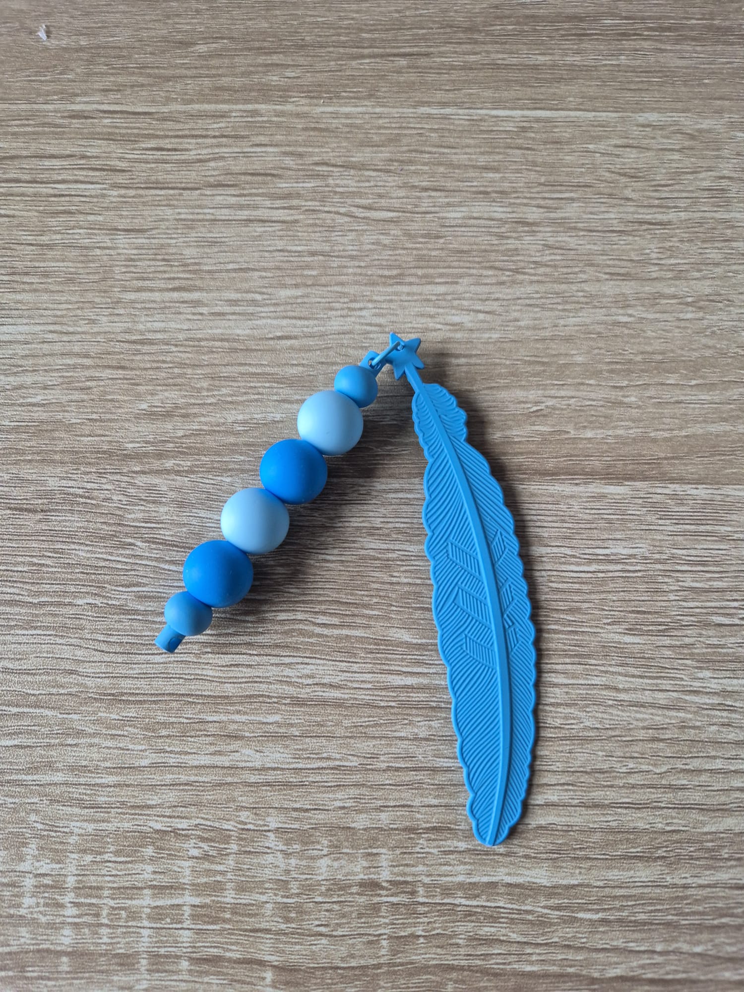 Blue Silicone Feather Bookmark