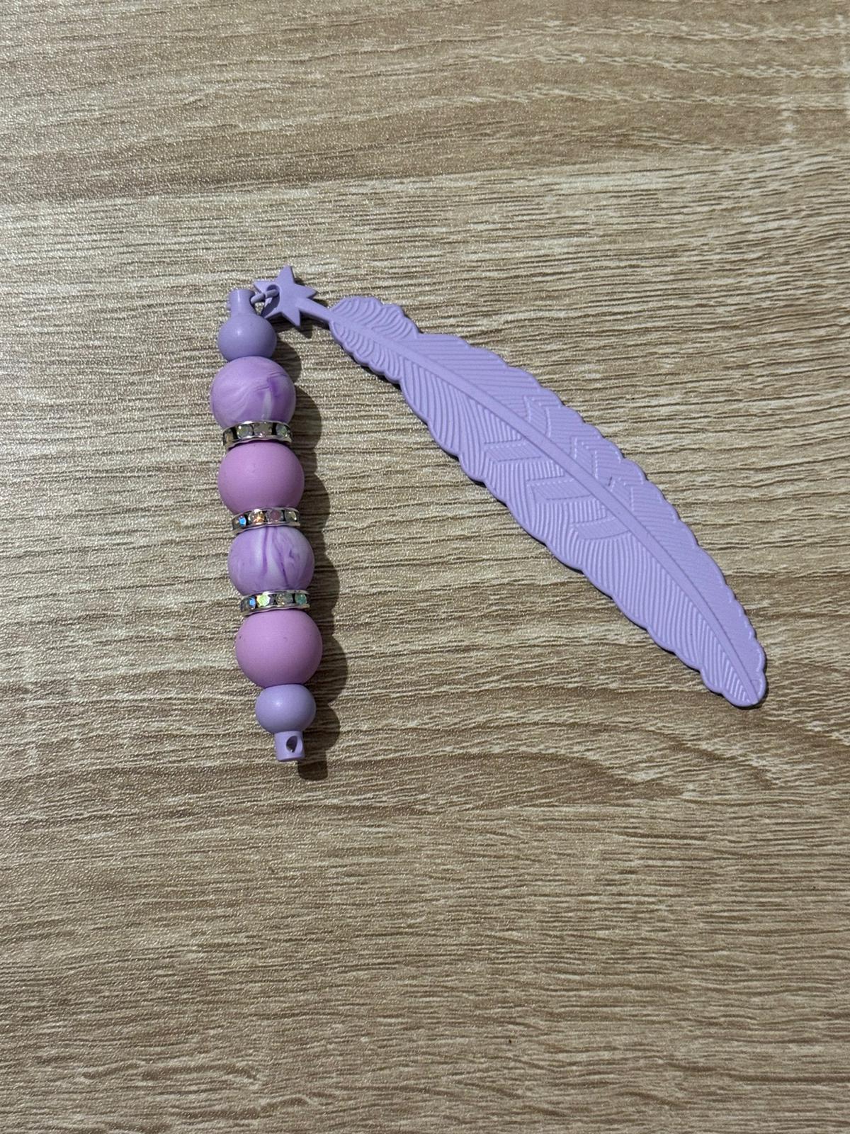 Purple Silicone Feather Bookmark