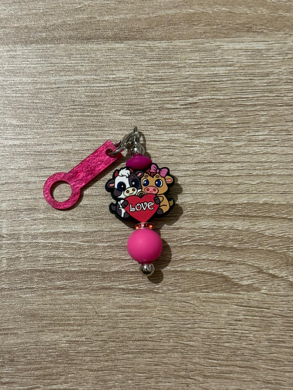 Highland Cow Duo Straw Charm