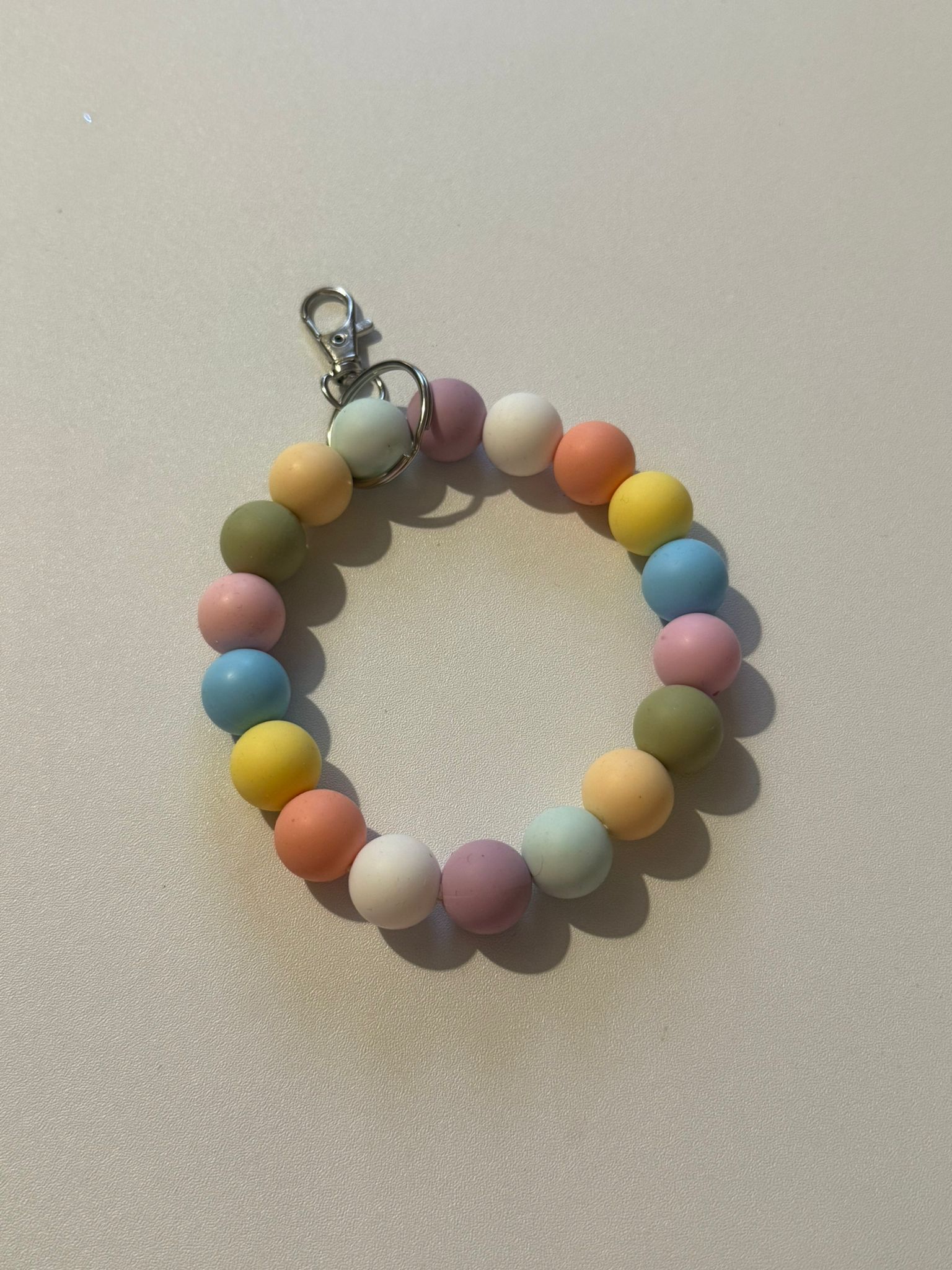 Pastel Coloured Beaded Key Wristlet
