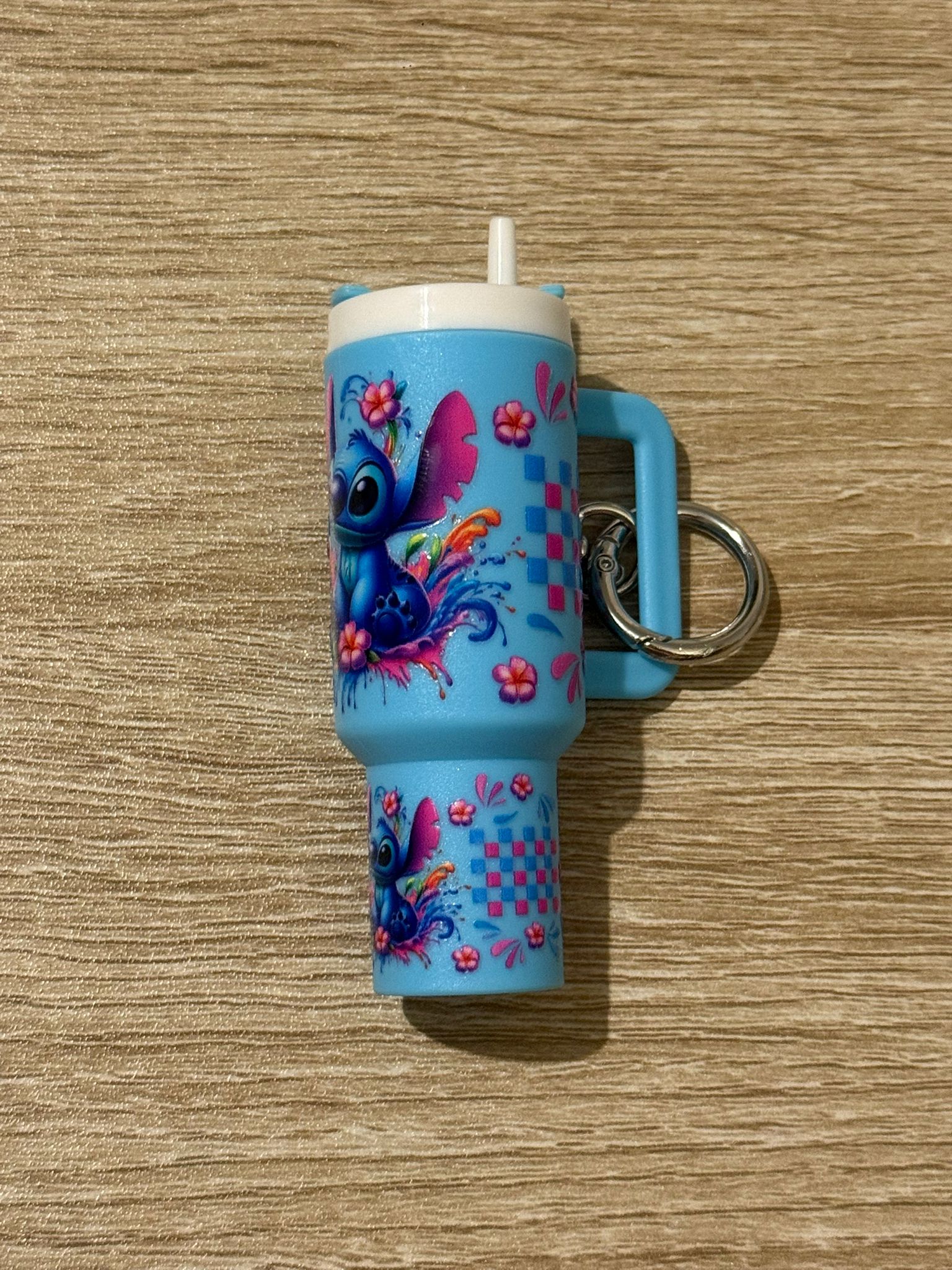 Mini Stanley Lip Balm Holder Keyring with Stitch Wrap