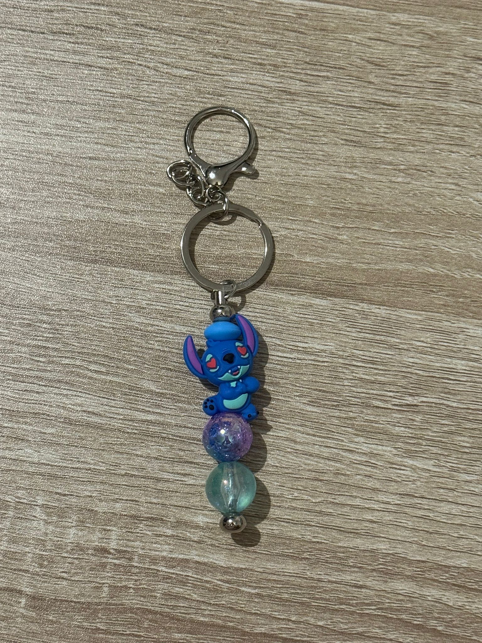 “Stitch Heart Eyes” Focal Keyring