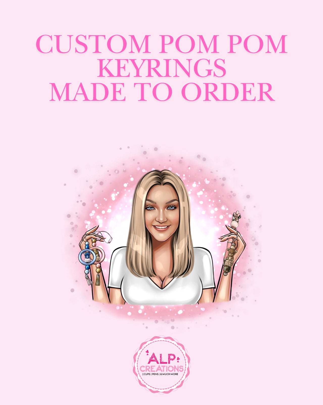 Custom Pom Pom Keyring – Made to Order