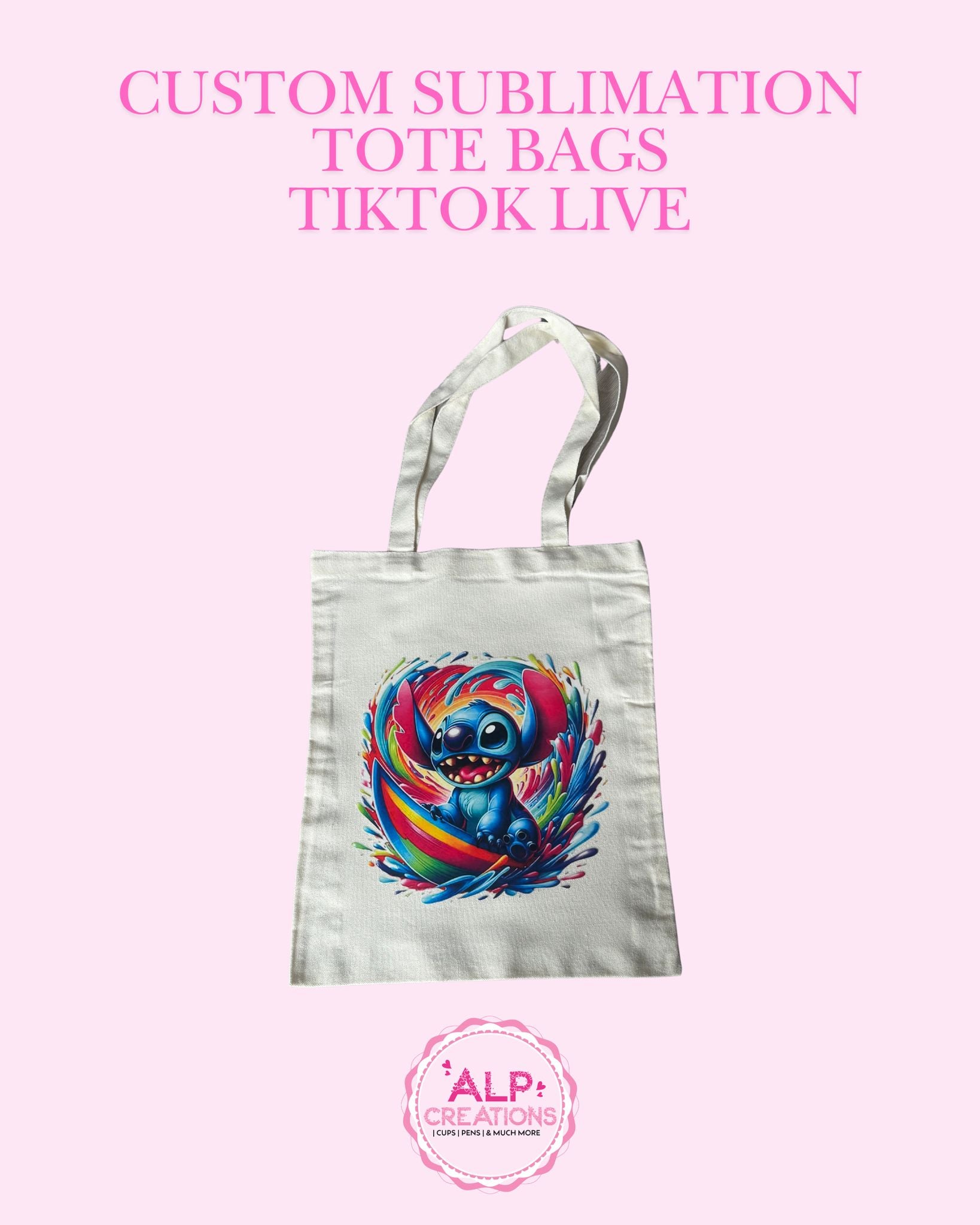 Custom Sublimation Tote Bags Tik Tok Live