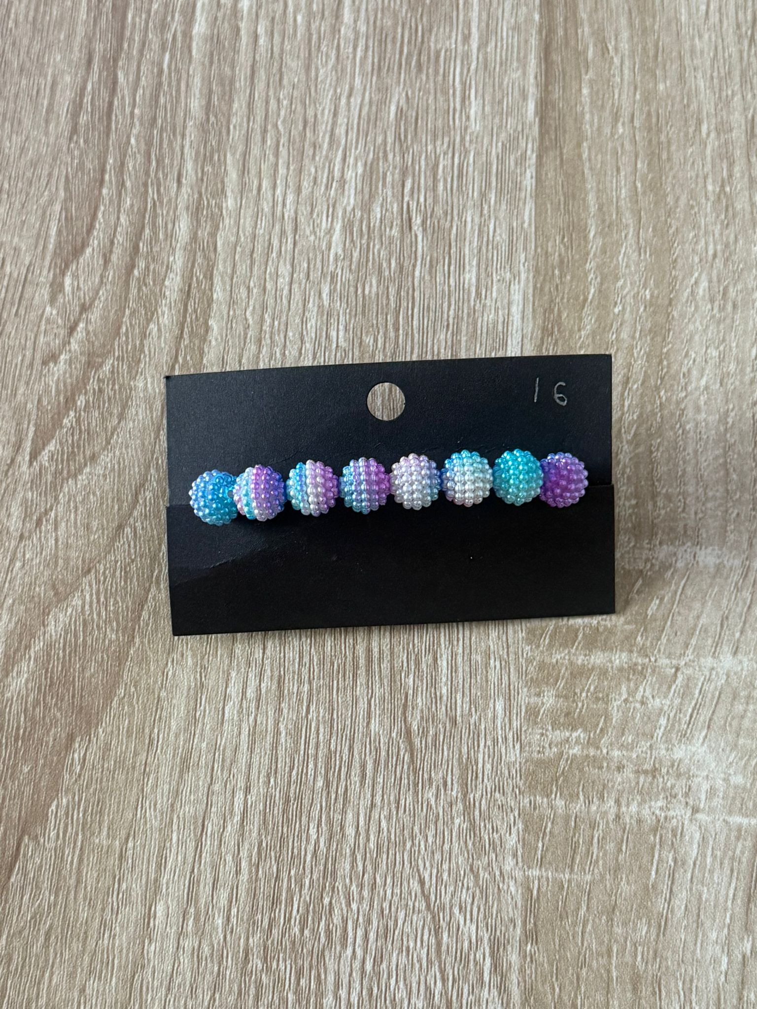 Blue and Purple Bayberry Beaded Bracelet (Medium - 16cm)