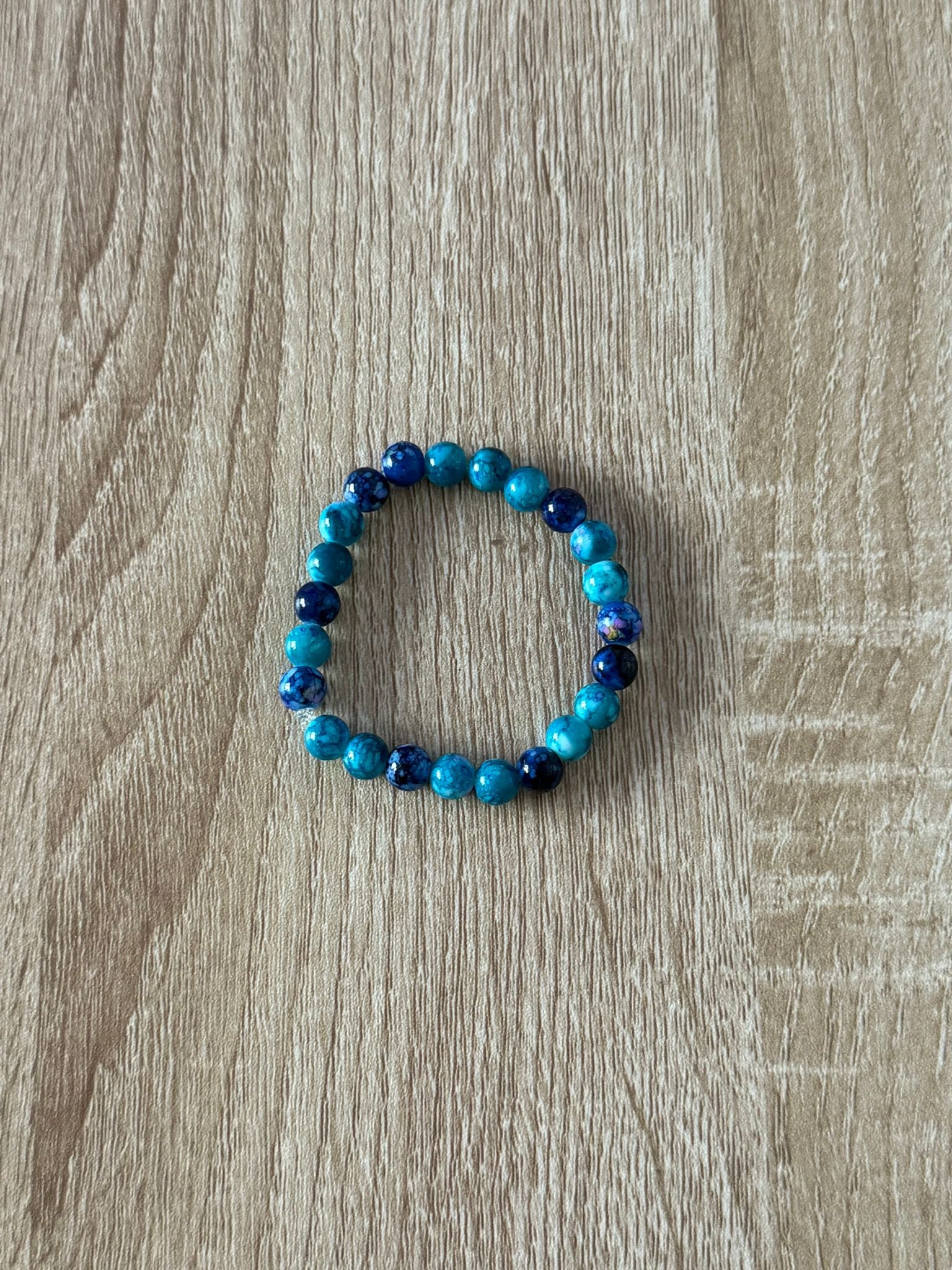Light & Dark Blue Small Beaded Bracelet (Small - 15cm)