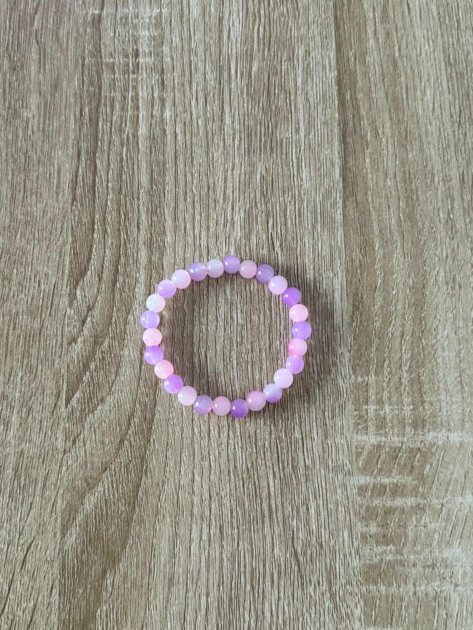 Purple Small Beaded Bracelet (Large - 17cm)