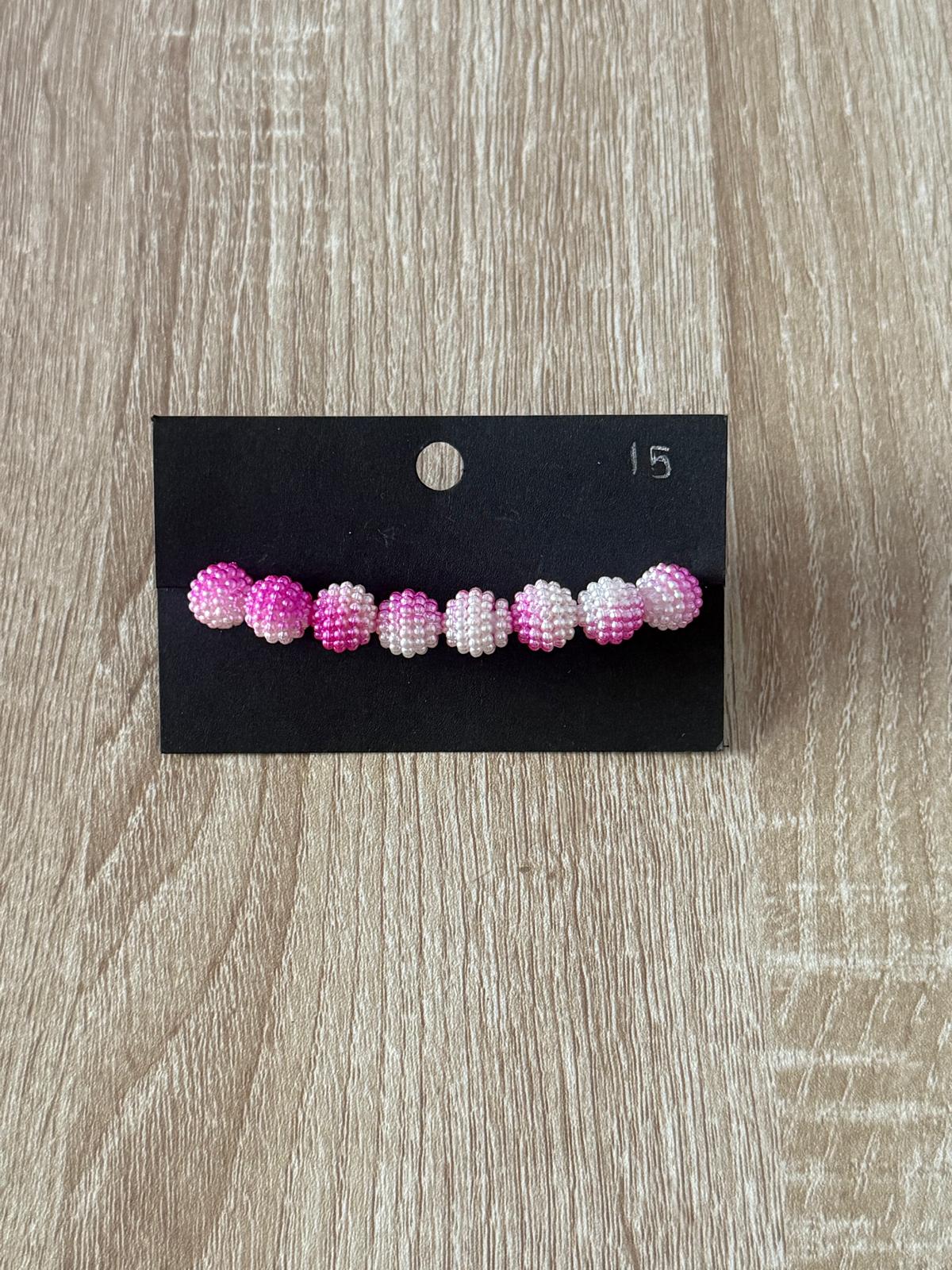 Pink and White Bayberry Beaded Bracelet (Small - 15cm)