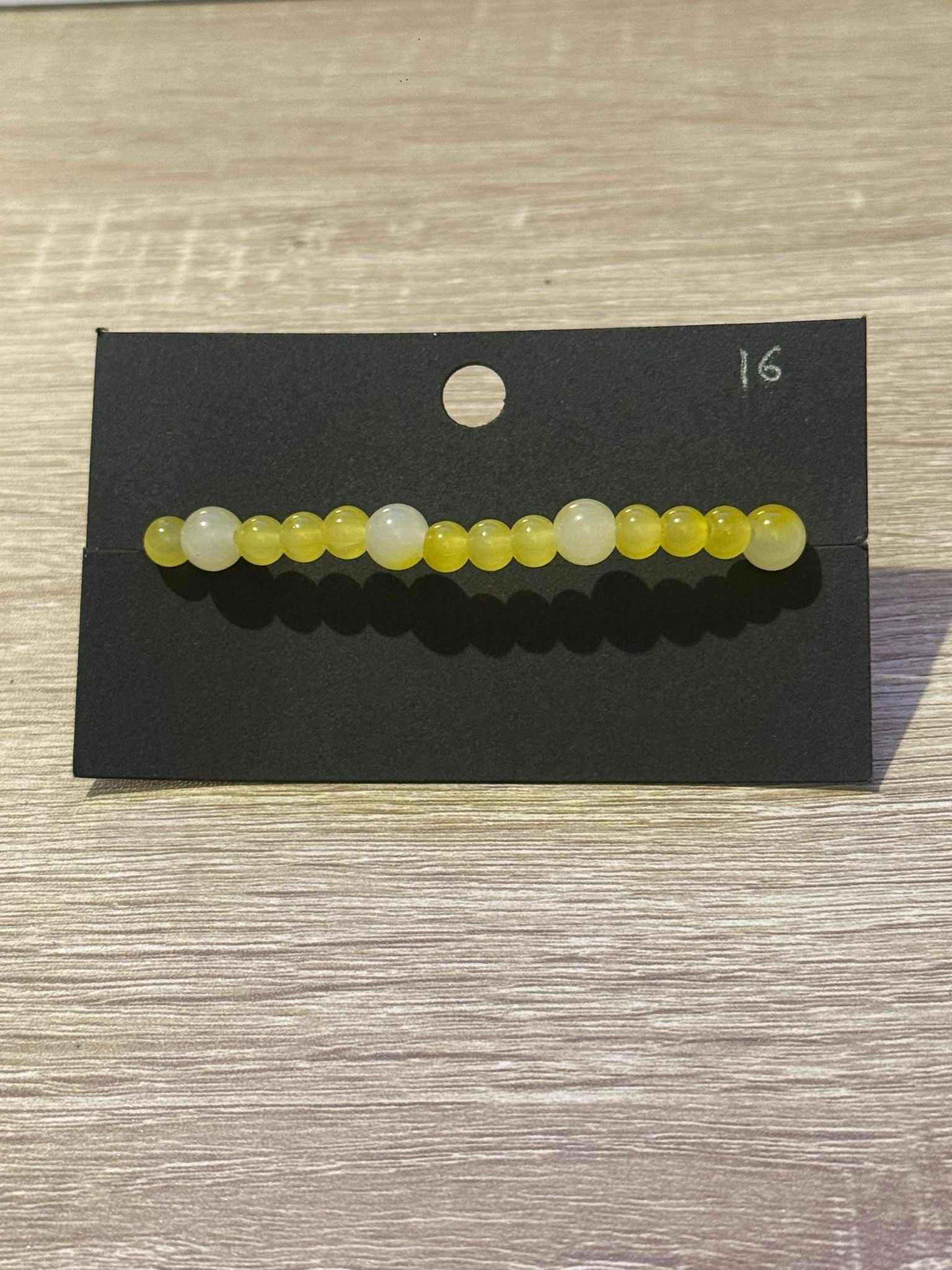 Small Yellow Beaded Bracelet (Medium - 16cm)