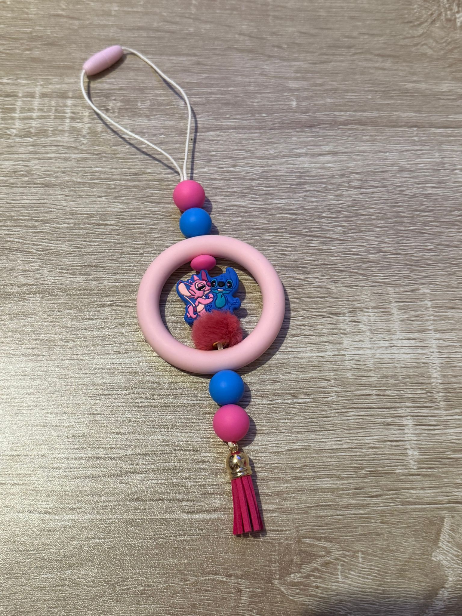 “Stitch & Angel” Rear View Mirror Car Charm