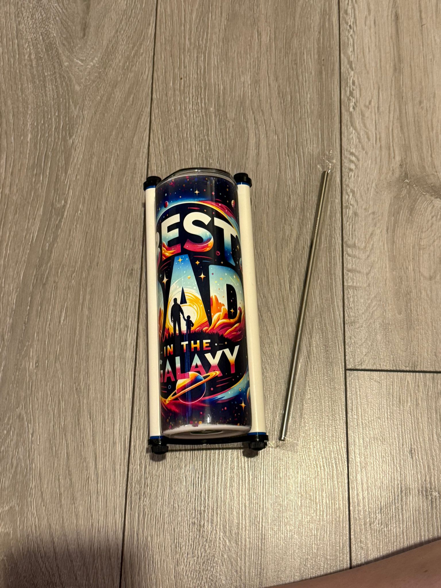 20oz Sublimation Tumbler with Best Dad in the Galaxy Wrap