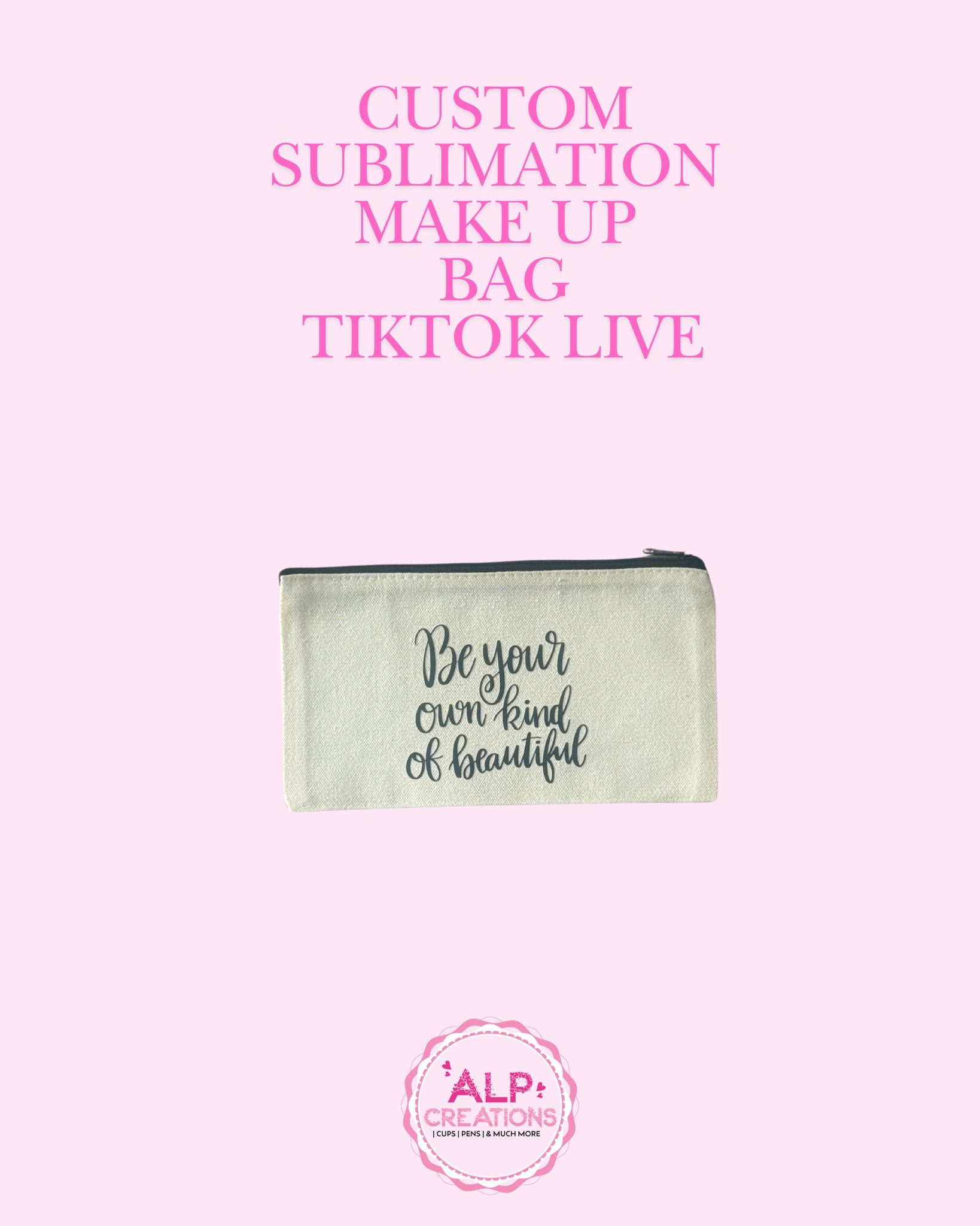 Custom Sublimation Make Up Bags Tik Tok Live