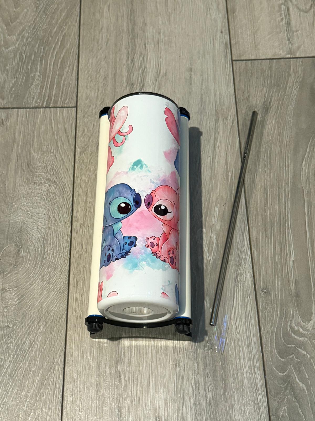 20oz Sublimation Tumbler with Stitch & Angel Wrap