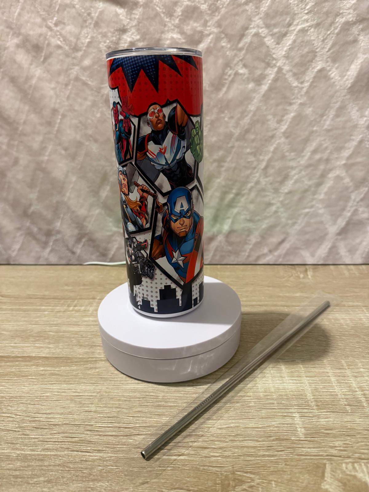 20oz Sublimation Tumbler with Superhero Wrap